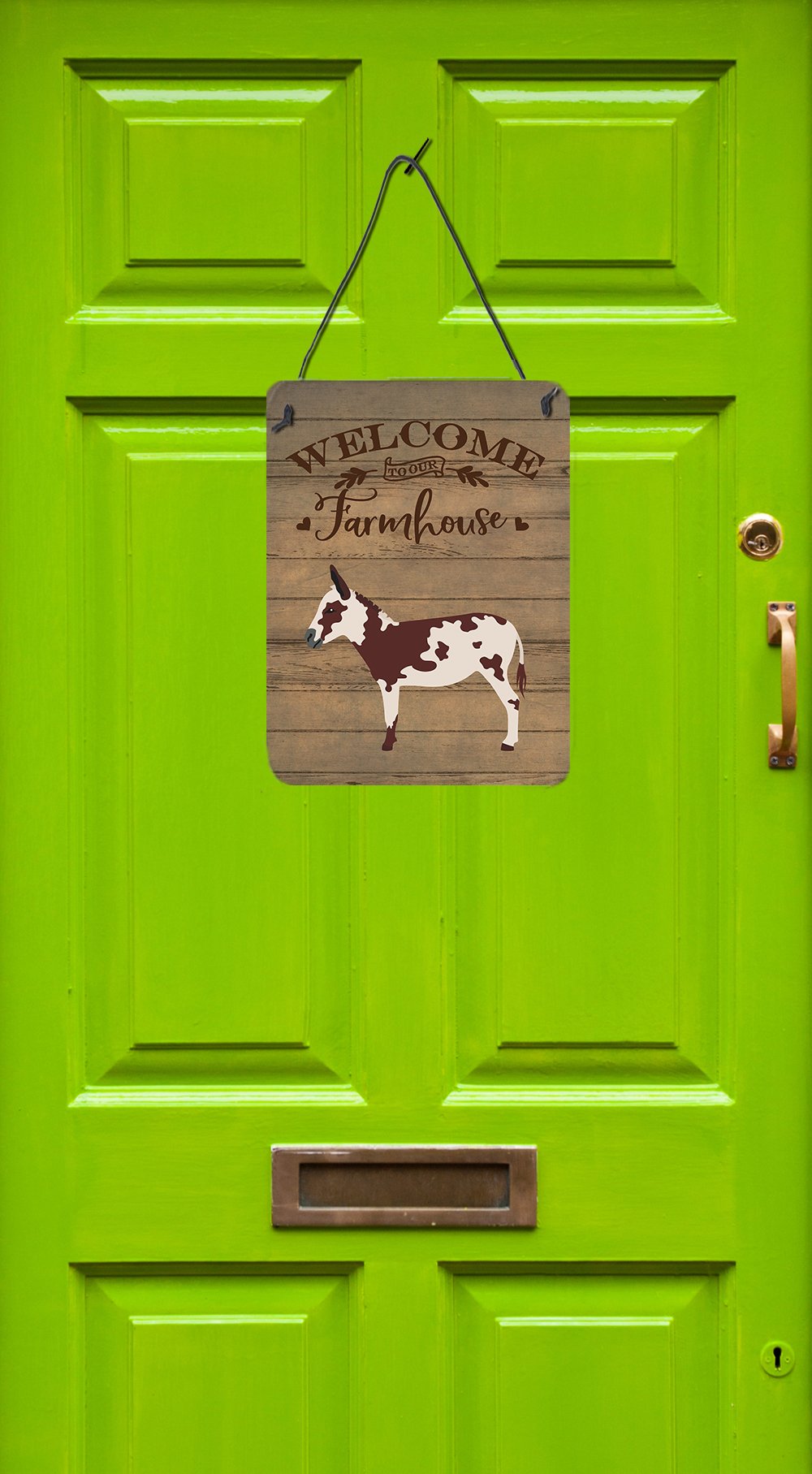 American Spotted Donkey Welcome Wall or Door Hanging Prints CK6795DS1216 by Caroline's Treasures