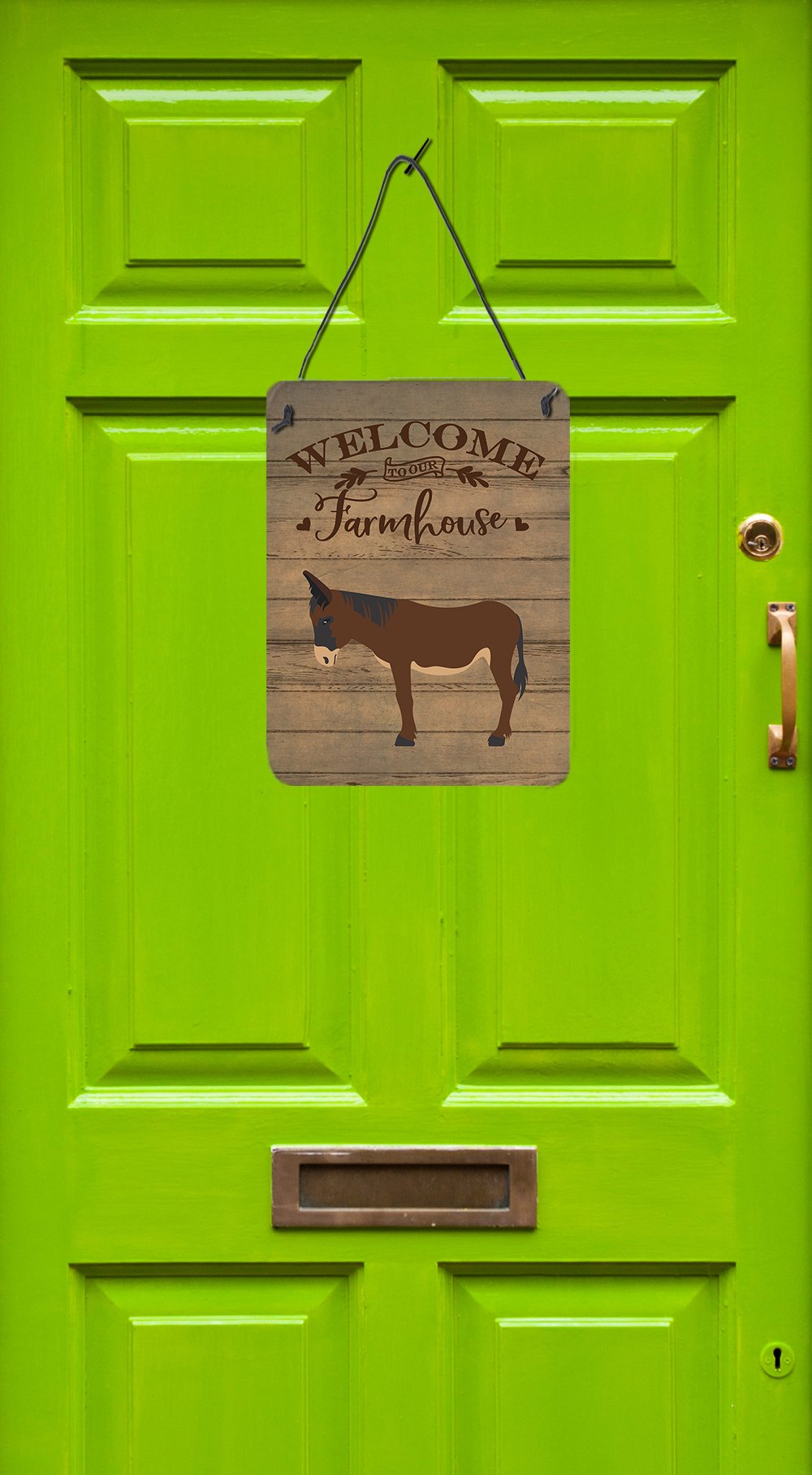 Zamorano-Leones Donkey Welcome Wall or Door Hanging Prints CK6797DS1216 by Caroline's Treasures