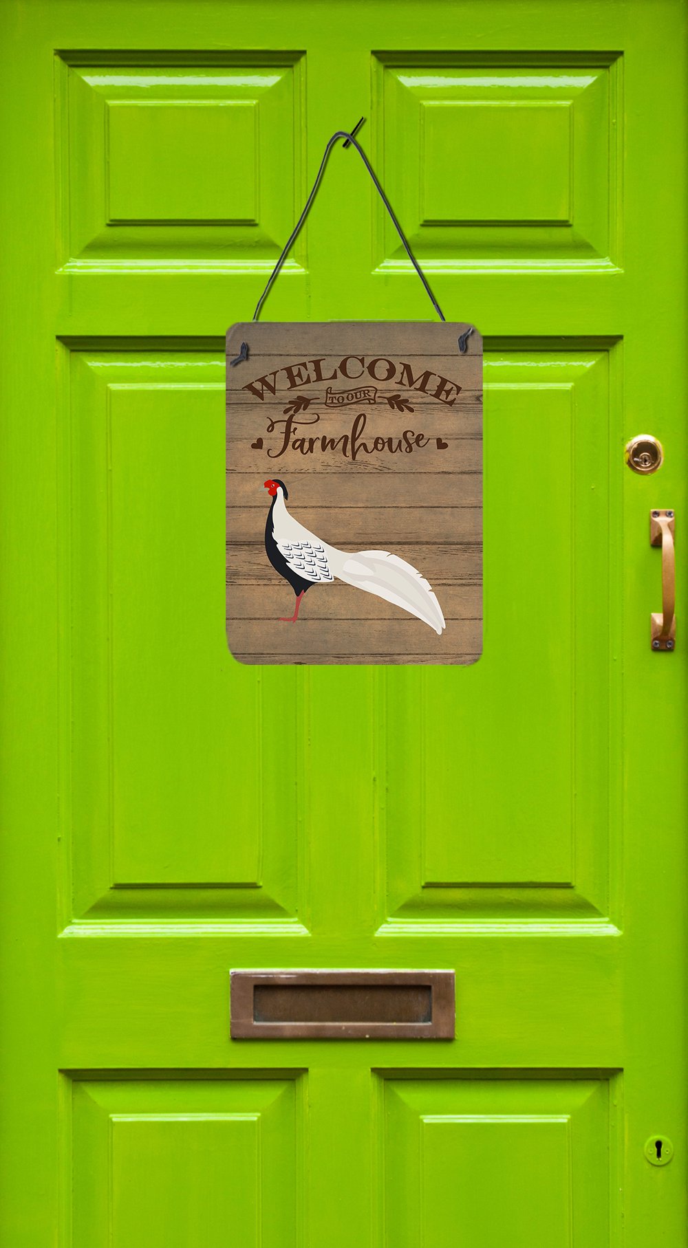 Silver Pheasant Welcome Wall or Door Hanging Prints CK6873DS1216 by Caroline's Treasures