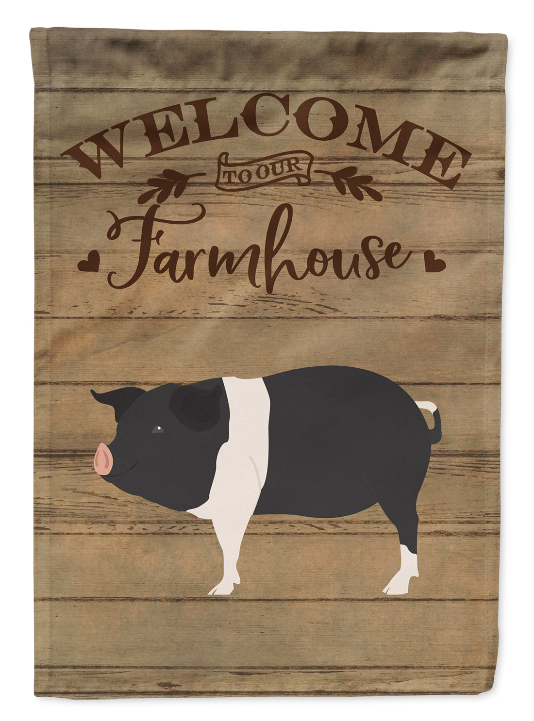 Hampshire Pig Welcome Flag Canvas House Size CK6883CHF