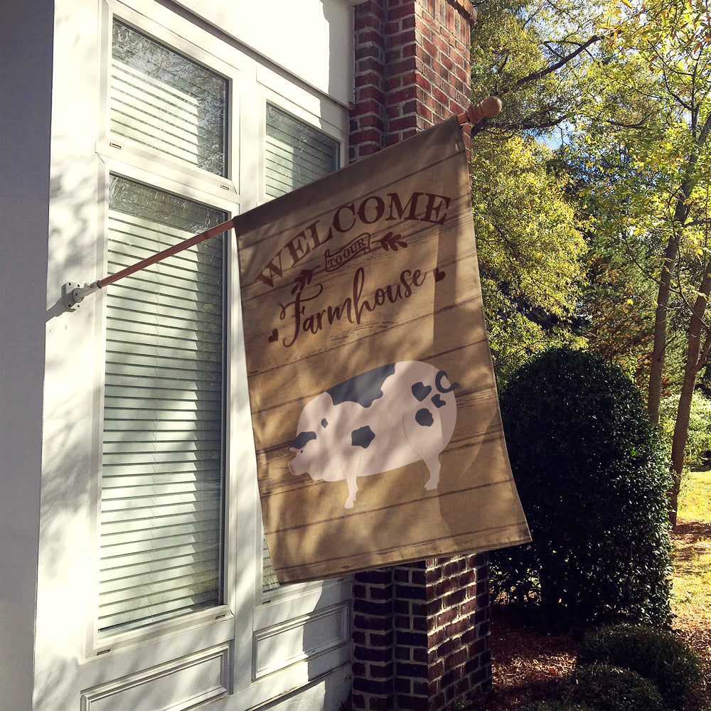 Gloucester Old Spot Pig Welcome Flag Canvas House Size CK6884CHF