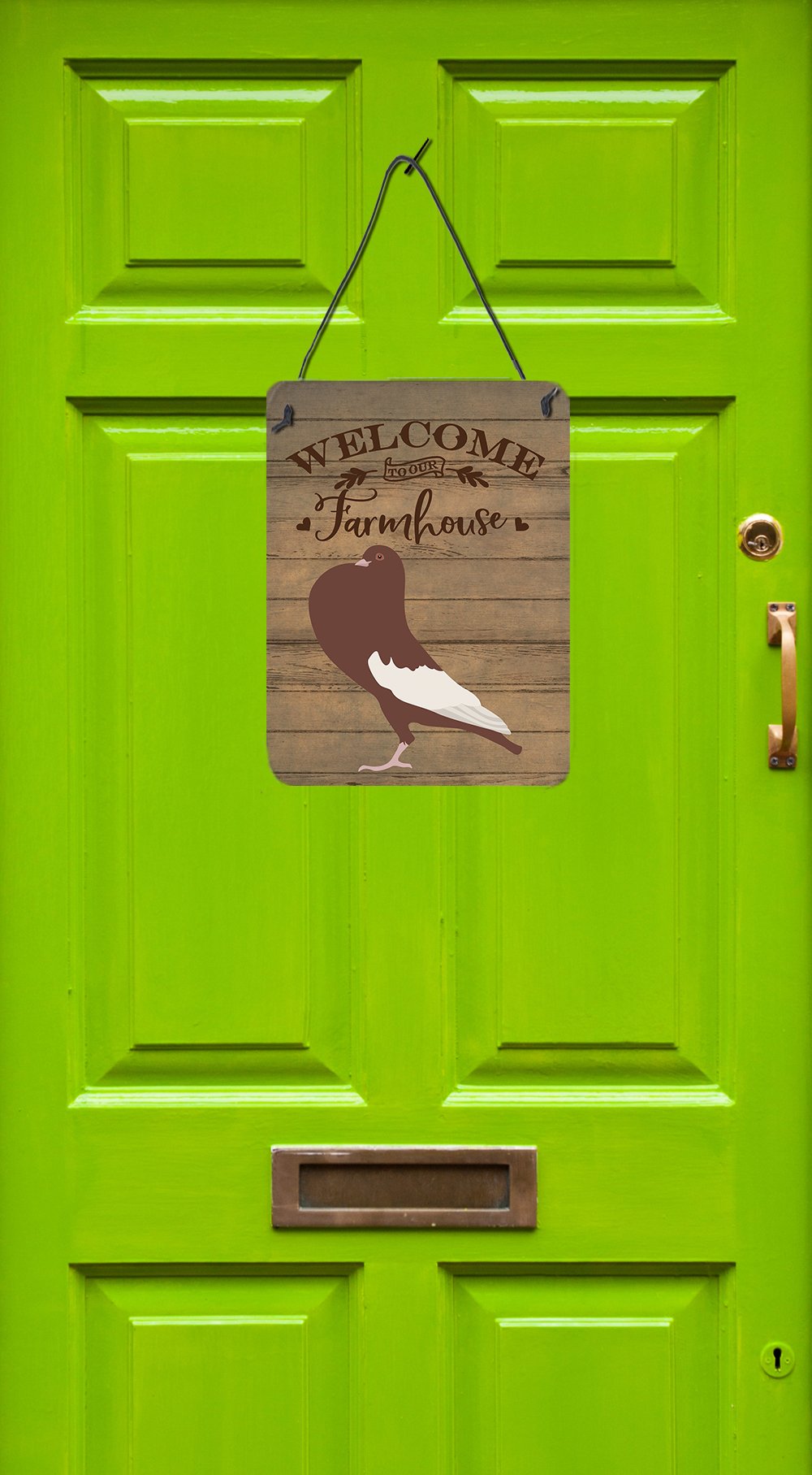 English Pouter Pigeon Welcome Wall or Door Hanging Prints CK6898DS1216 by Caroline's Treasures