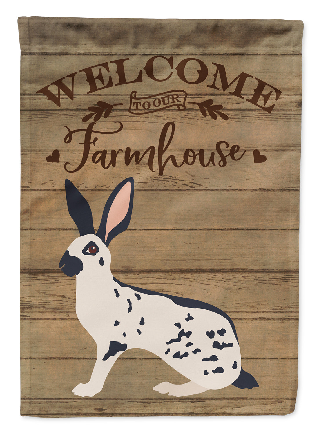 English Spot Rabbit Welcome Flag Canvas House Size CK6905CHF