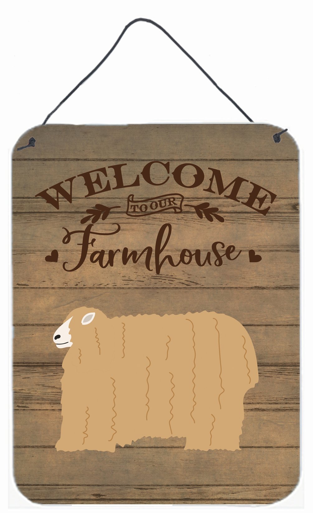 Lincoln Longwool Sheep Welcome Wall or Door Hanging Prints CK6915DS1216 by Caroline's Treasures