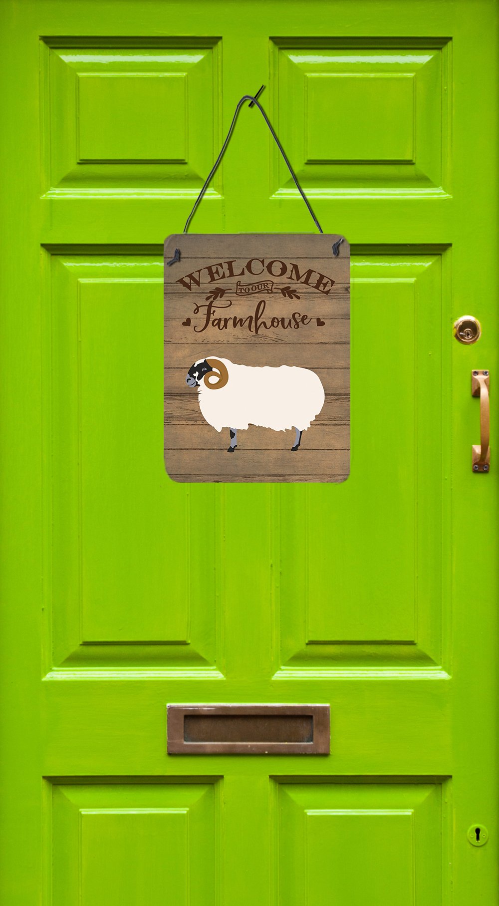 Scottish Blackface Sheep Welcome Wall or Door Hanging Prints CK6917DS1216 by Caroline's Treasures