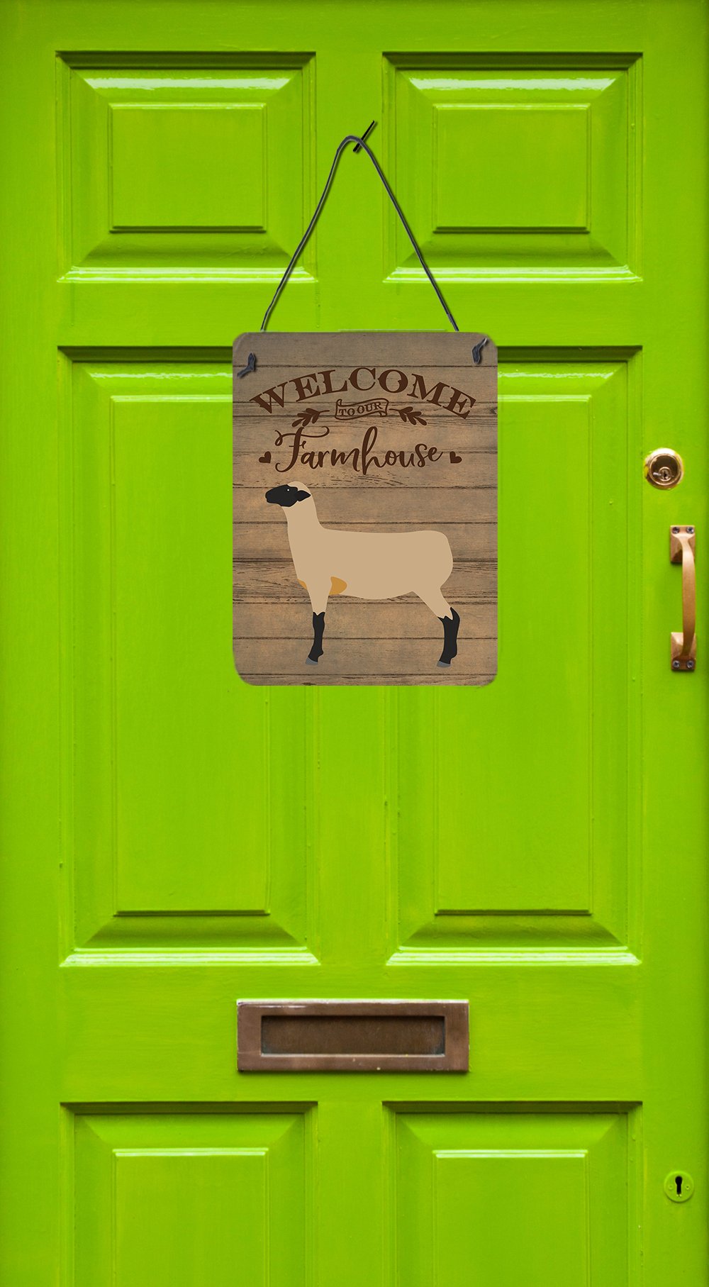 Hampshire Down Sheep Welcome Wall or Door Hanging Prints CK6920DS1216 by Caroline's Treasures