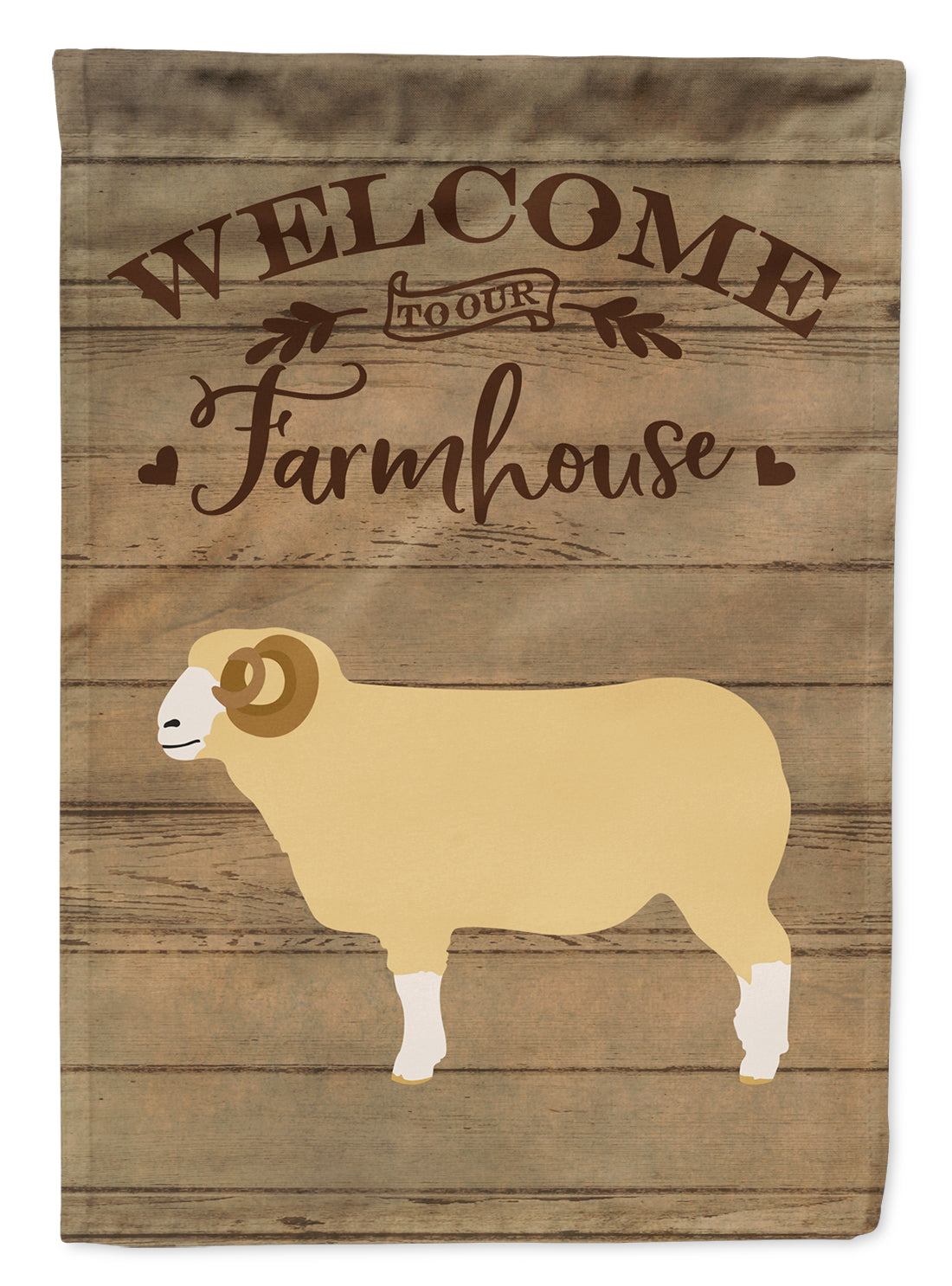Horned Dorset Sheep Welcome Flag Canvas House Size CK6924CHF