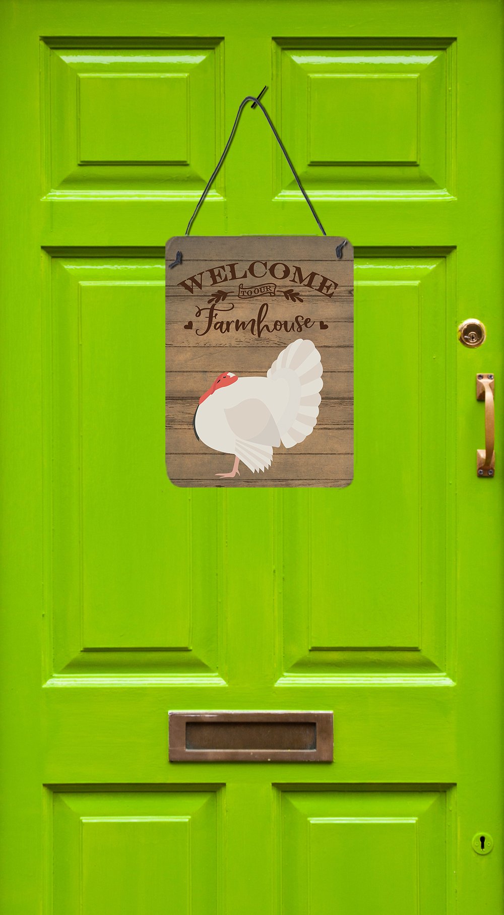 White Holland Turkey Welcome Wall or Door Hanging Prints CK6927DS1216 by Caroline's Treasures