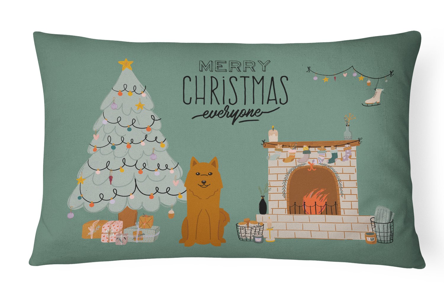 Karelian Bear Dog Christmas Everyone Canvas Fabric Decorative Pillow CK7585PW1216 by Caroline's Treasures
