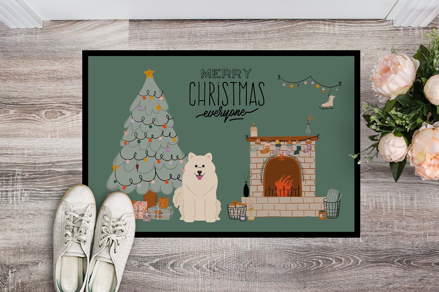 Samoyed Christmas Everyone Indoor or Outdoor Mat 24x36 CK7593JMAT by Caroline's Treasures