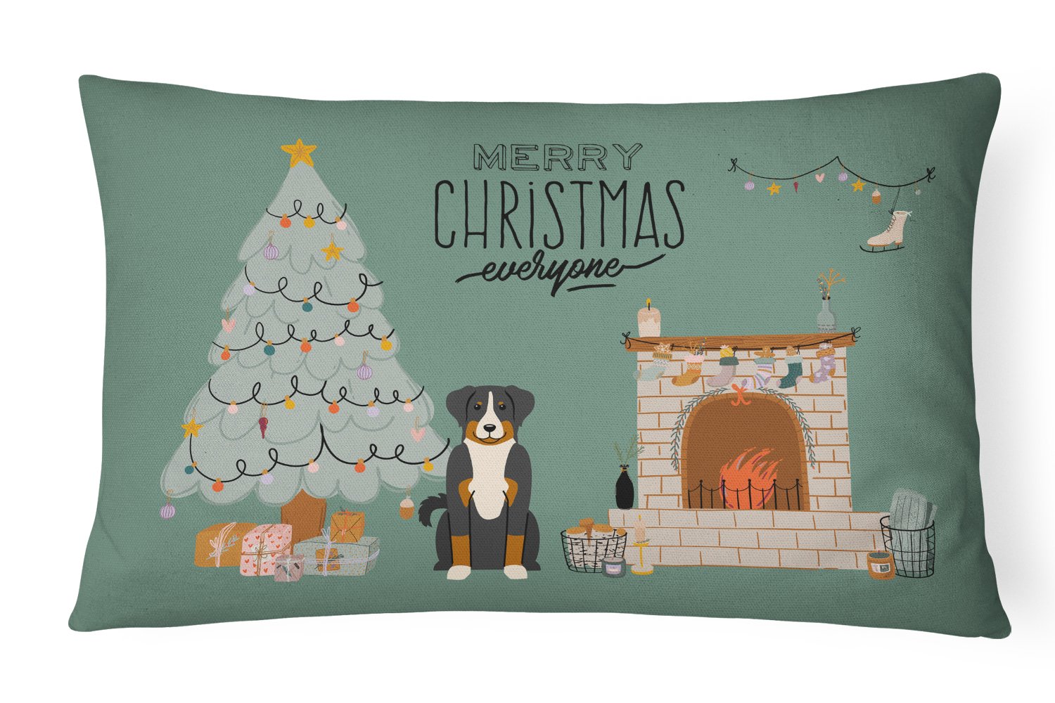 Appenzeller Sennenhund Christmas Everyone Canvas Fabric Decorative Pillow CK7606PW1216 by Caroline's Treasures