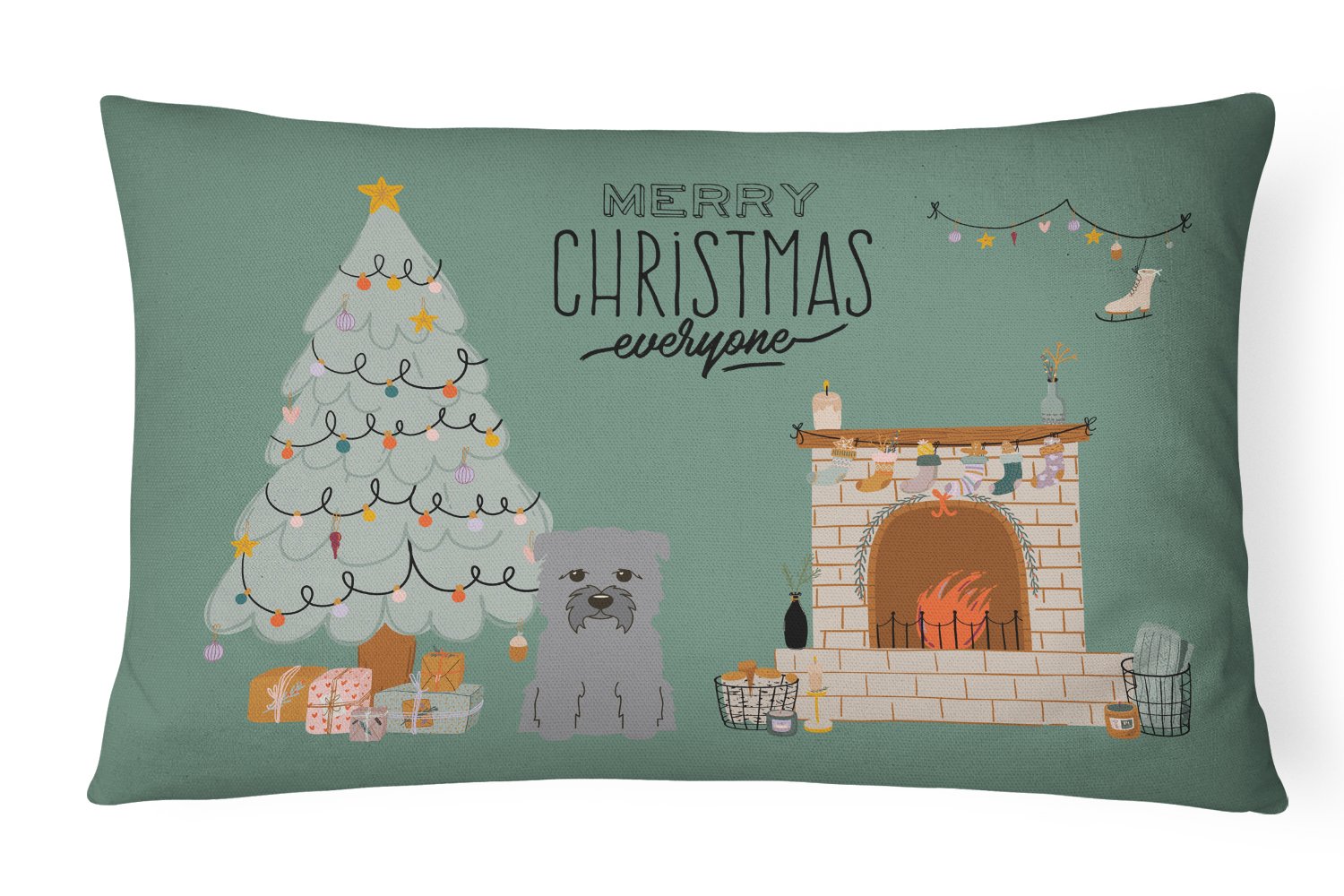 Grey Glen of Imal Christmas Everyone Canvas Fabric Decorative Pillow CK7622PW1216 by Caroline's Treasures