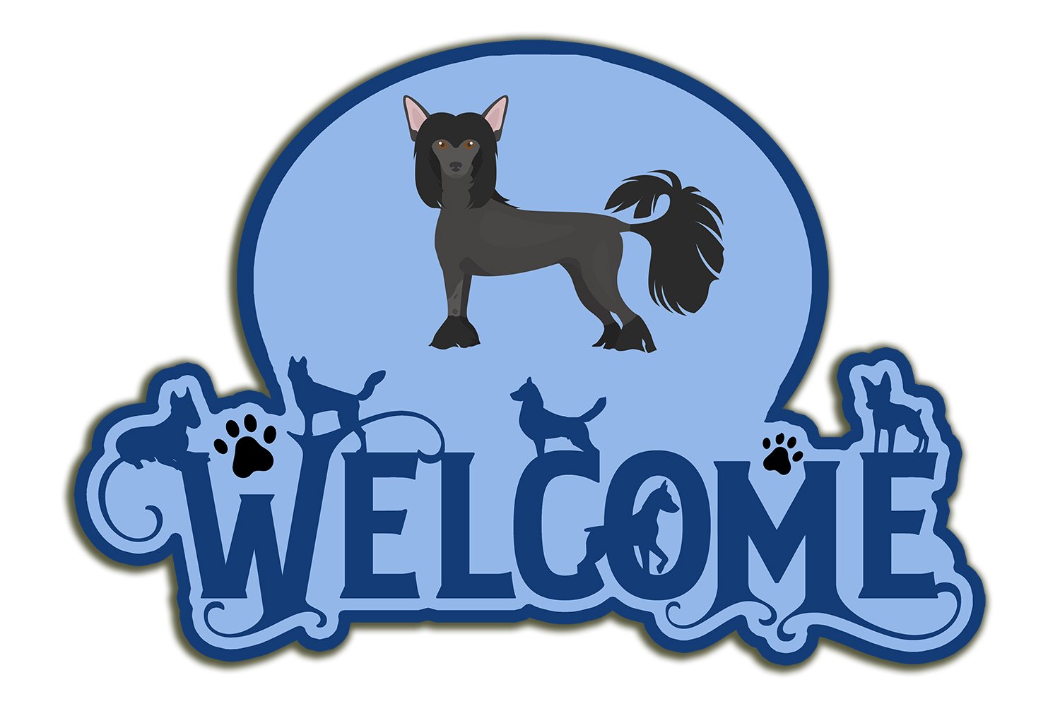 Buy this Chinese Crested #1 Welcome Door Hanger Decoration