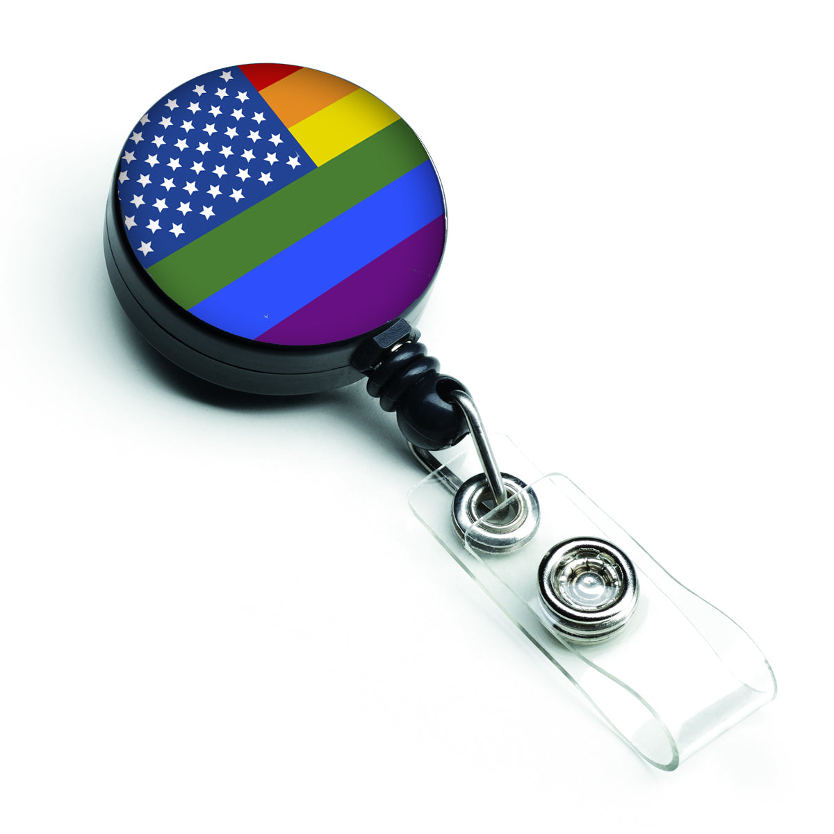 USA Gay Pride Retractable Badge Reel