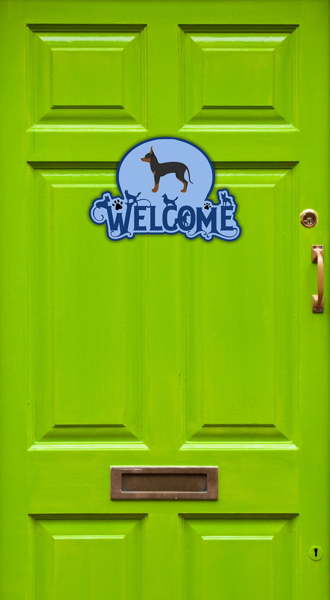 English Toy Terrier #1 Welcome Door Hanger Decoration - the-store.com