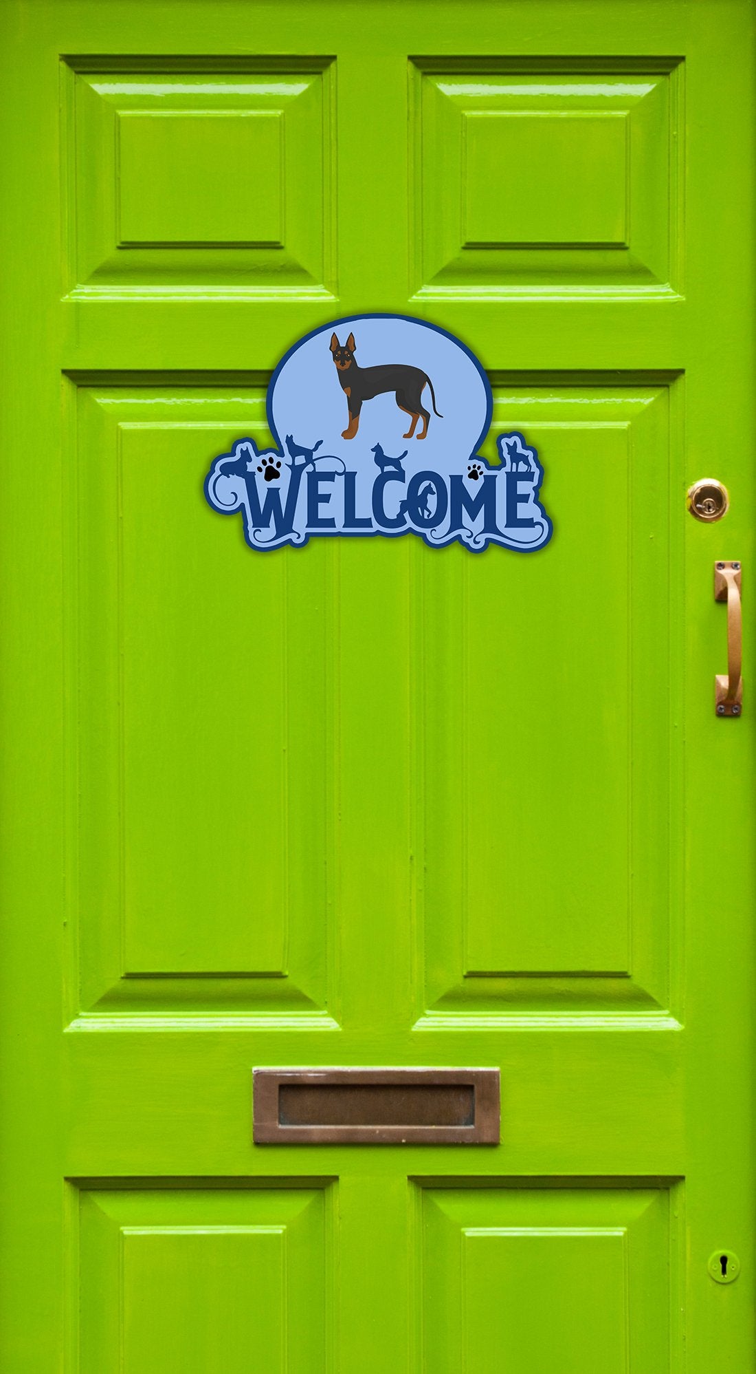 English Toy Terrier #2 Welcome Door Hanger Decoration - the-store.com