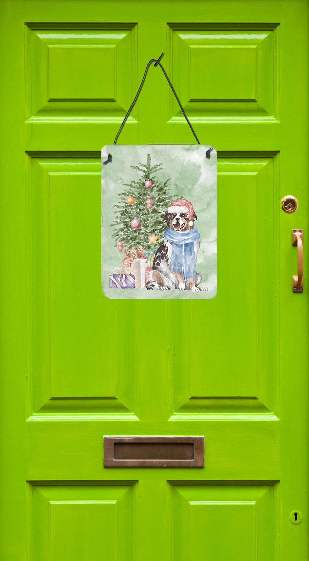 Buy this Christmas Australian Shepherd Wall or Door Hanging Prints