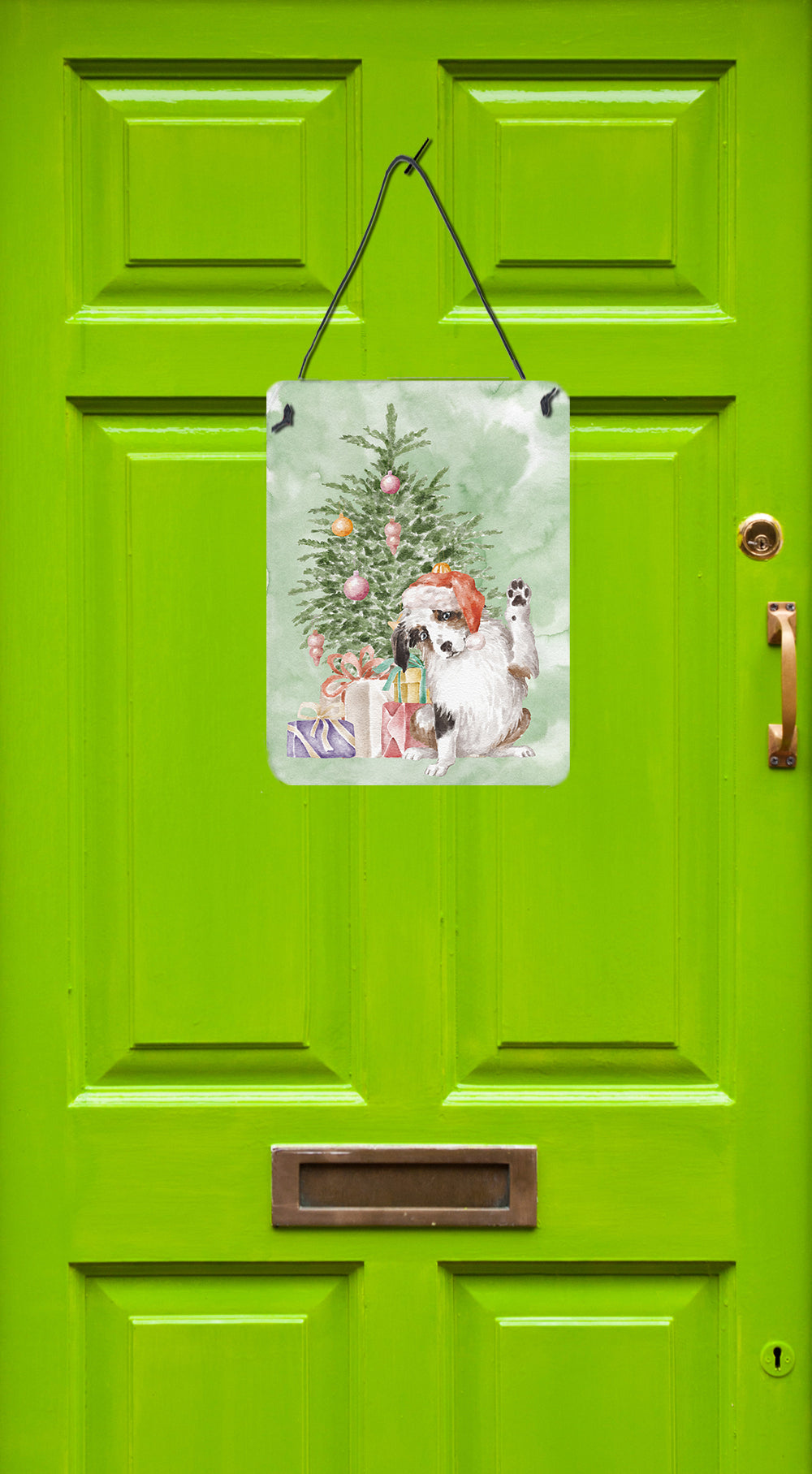 Buy this Christmas Australian Shepherd Hi Five Wall or Door Hanging Prints