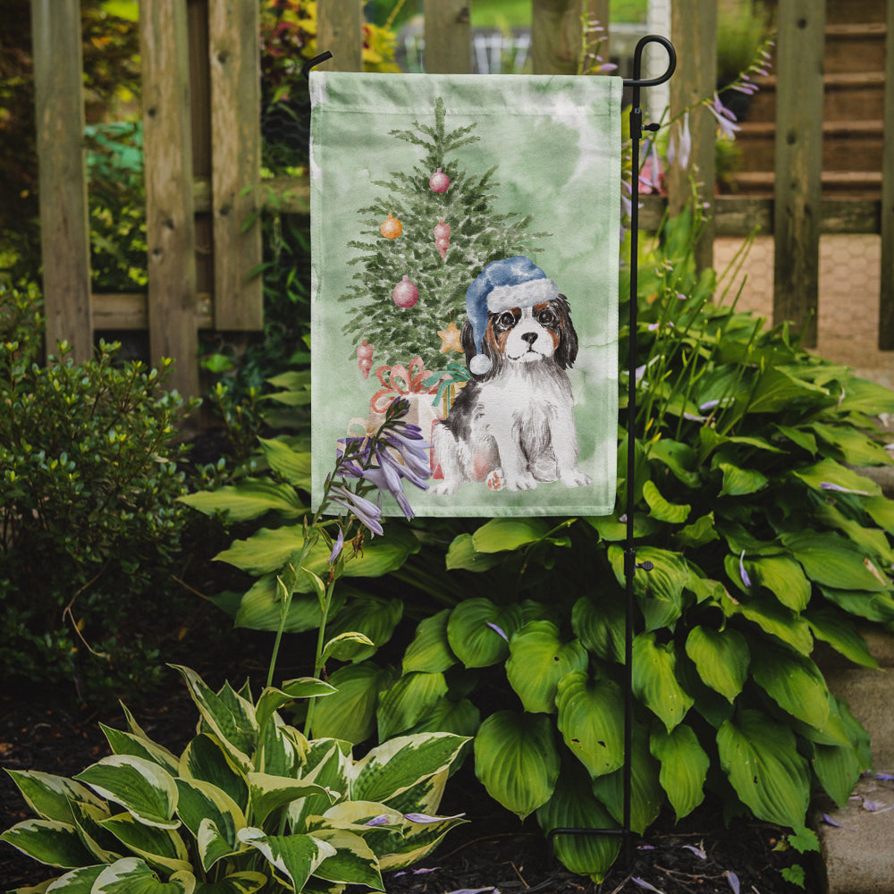 Christmas Cavalier Spaniel Tricolor Puppy Flag Garden Size