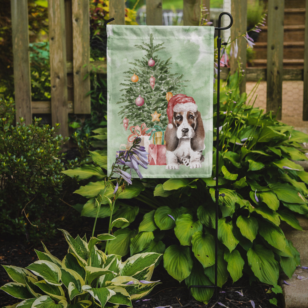 Christmas Basset Hound Puppy #2 Flag Garden Size