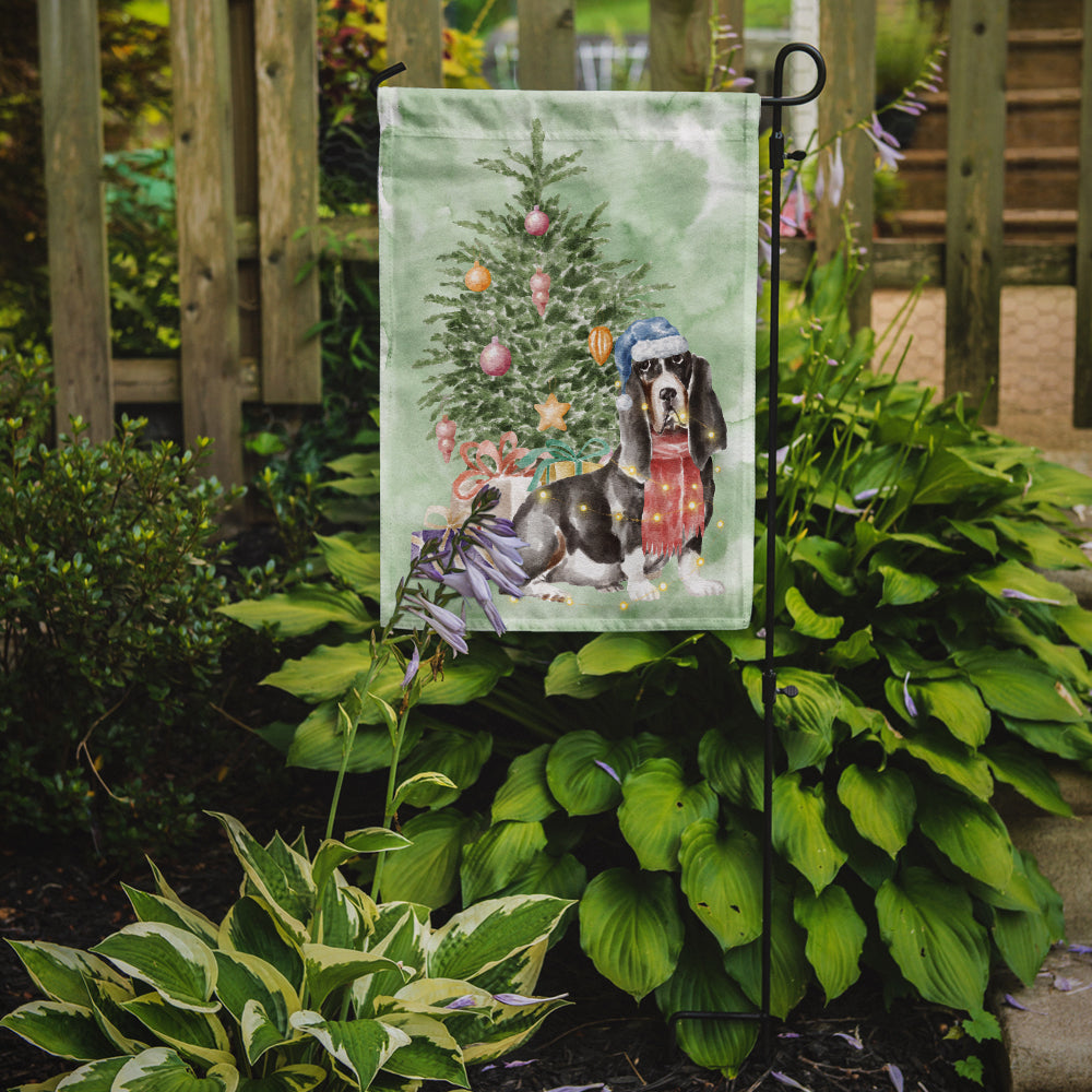 Christmas Basset Hound  #2 Flag Garden Size
