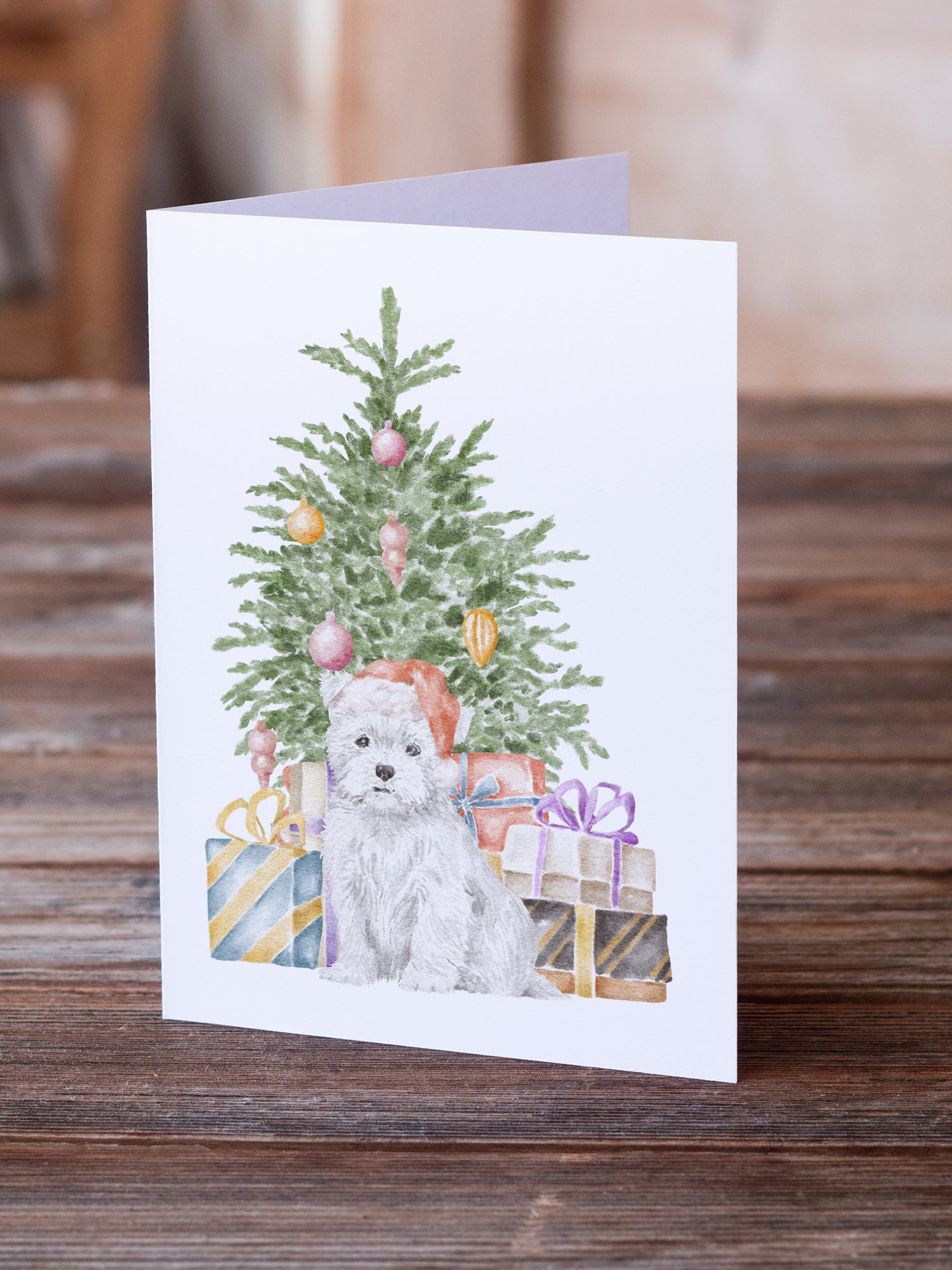 Buy this Christmas West Highland White Terrier Puppy Greeting Cards and Envelopes Pack of 8