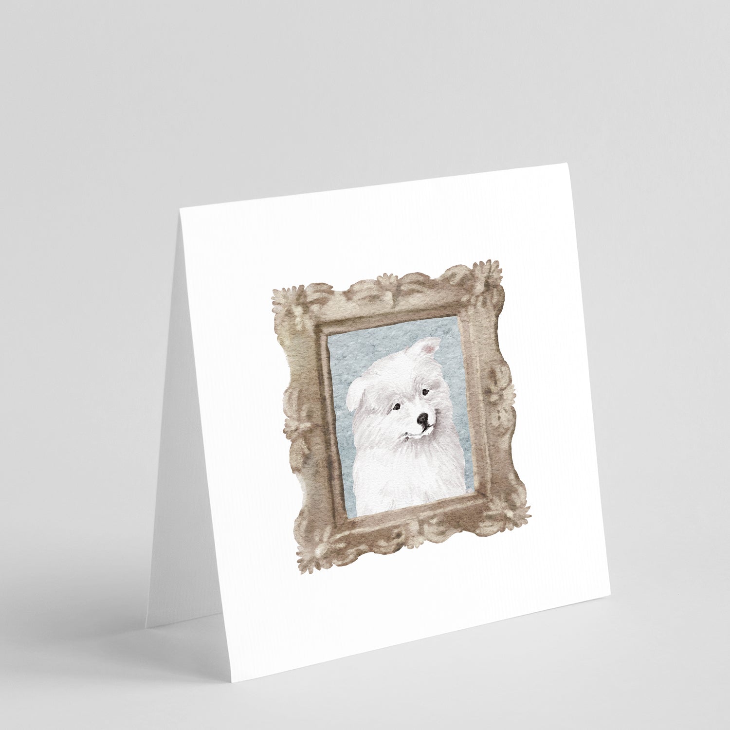 Buy this Samoyed Puppy Front View 3 Square Greeting Cards and Envelopes Pack of 8