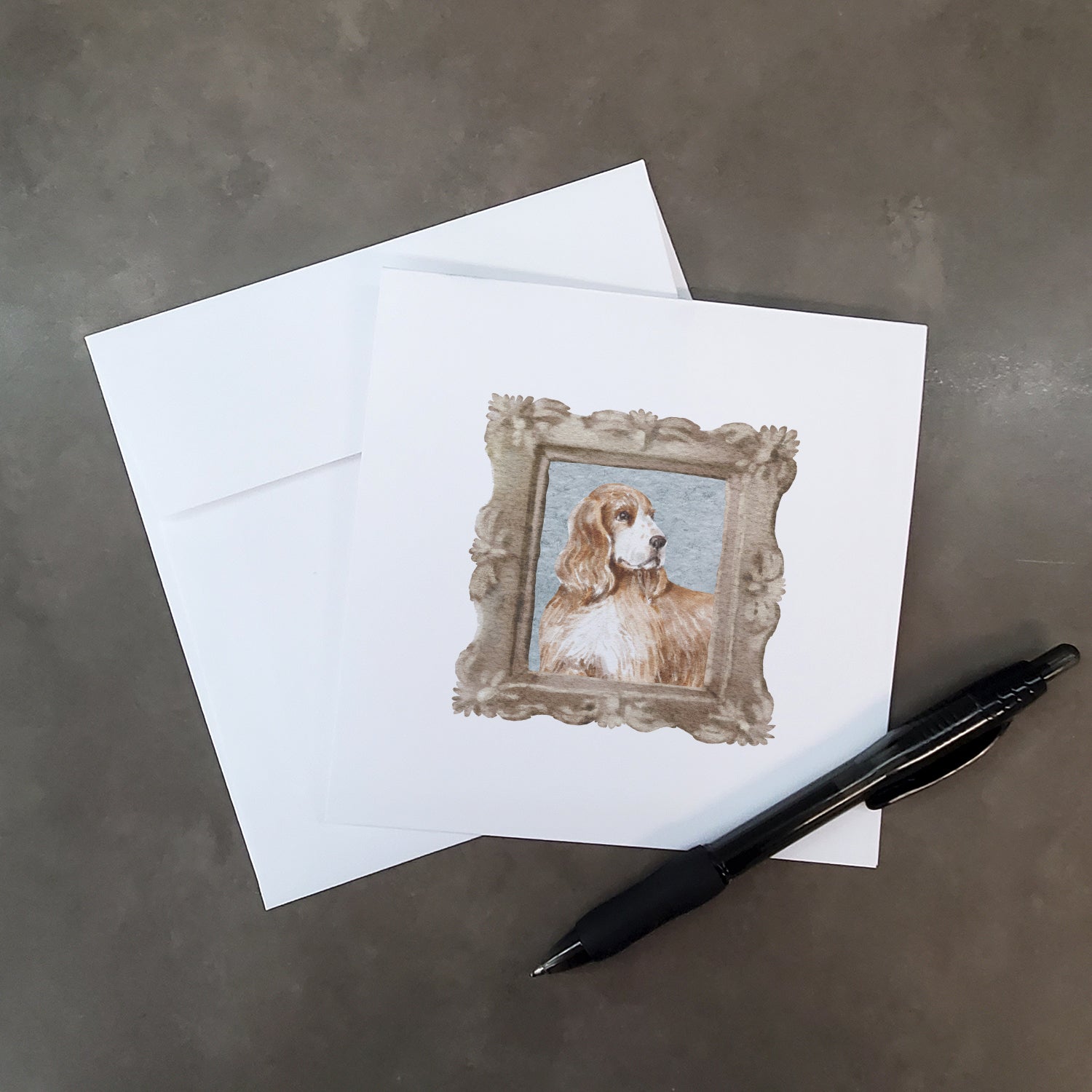 Buy this English Cocker Spaniel Golden Side View Square Greeting Cards and Envelopes Pack of 8