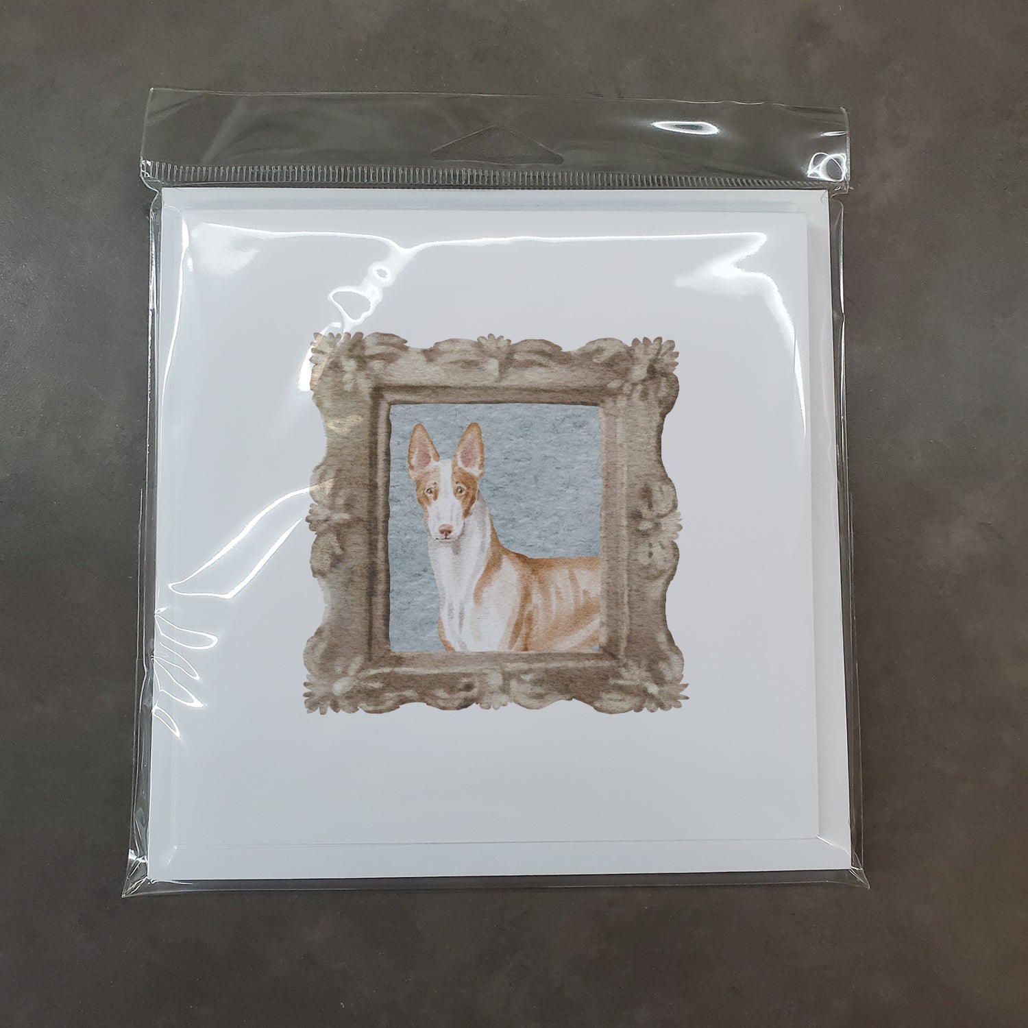 Ibizan Hound Front View 2 Square Greeting Cards and Envelopes Pack of 8 - the-store.com