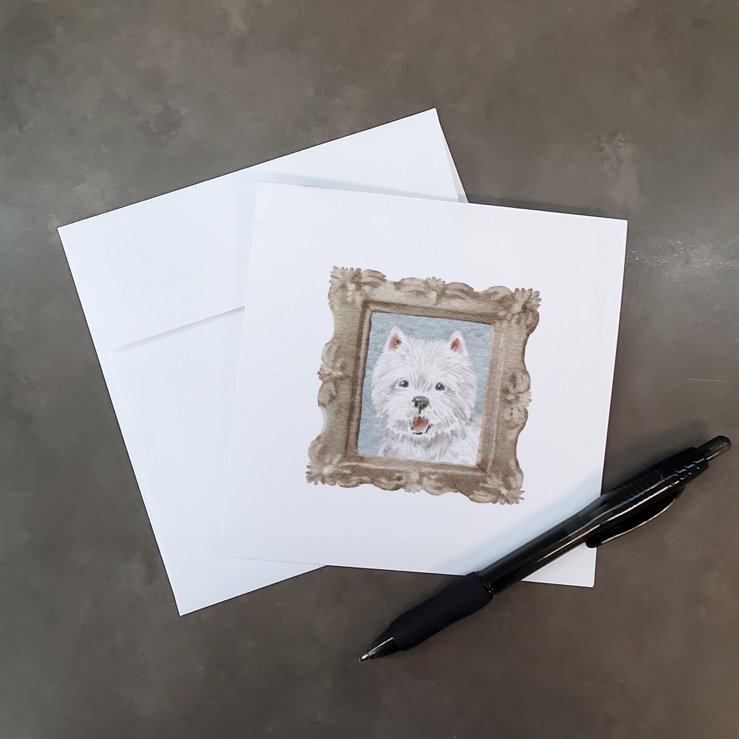 Buy this West Highland White Terrier Smile 2 Square Greeting Cards and Envelopes Pack of 8