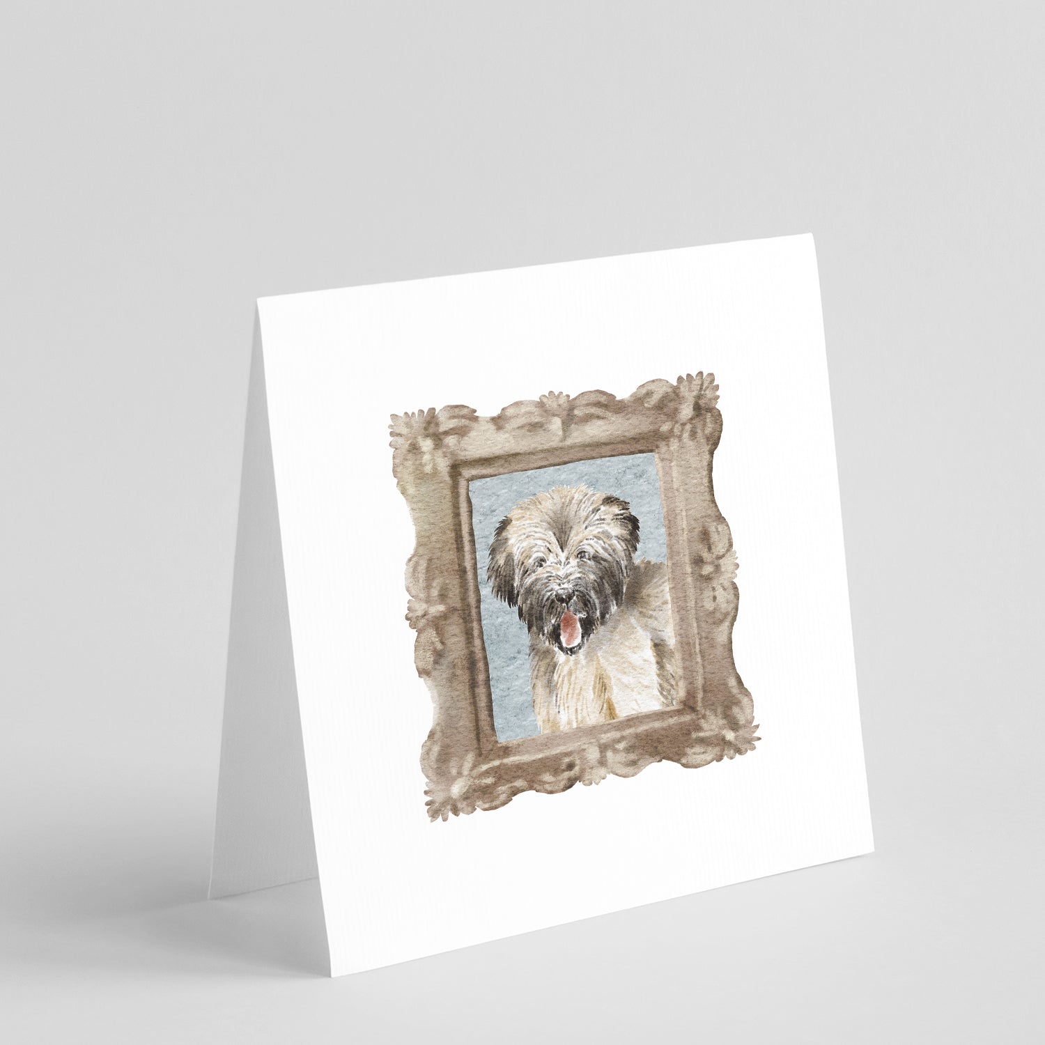 Buy this Briard Tawny Puppy Smile Square Greeting Cards and Envelopes Pack of 8