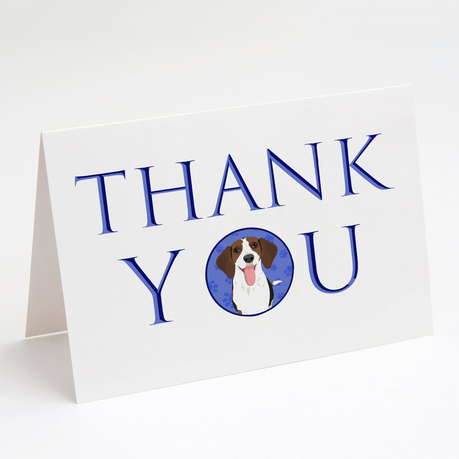 Buy this Beagle Tricolor Red Ticked #3 Thank You Greeting Cards and Envelopes Pack of 8