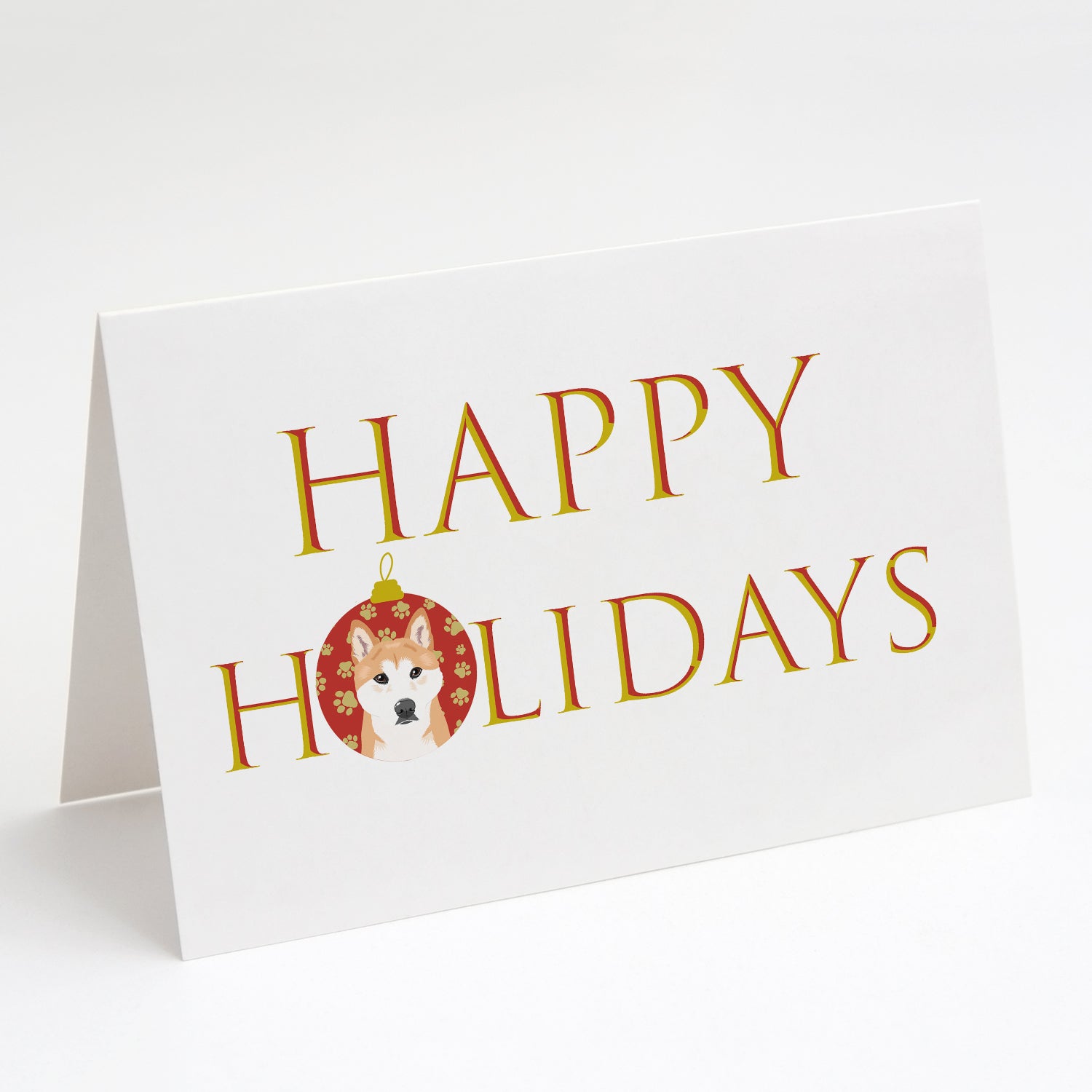 Buy this Shiba Inu Red #1 Happy Holidays Greeting Cards and Envelopes Pack of 8