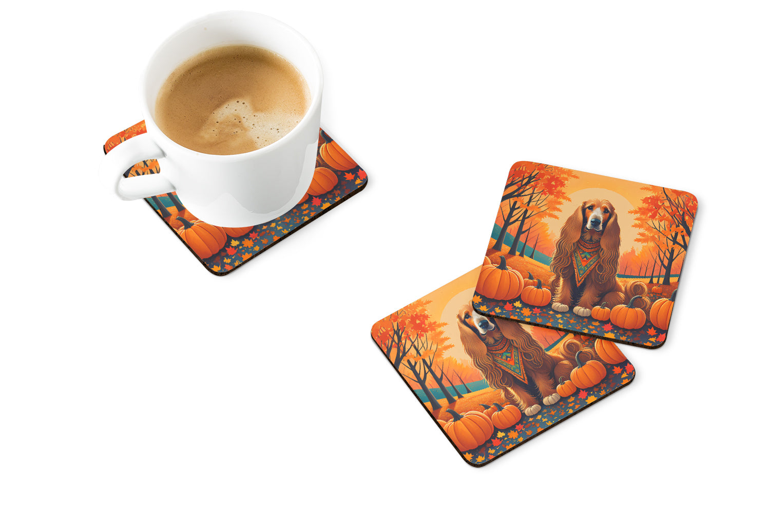 Buy this Afghan Hound Fall Foam Coaster Set of 4