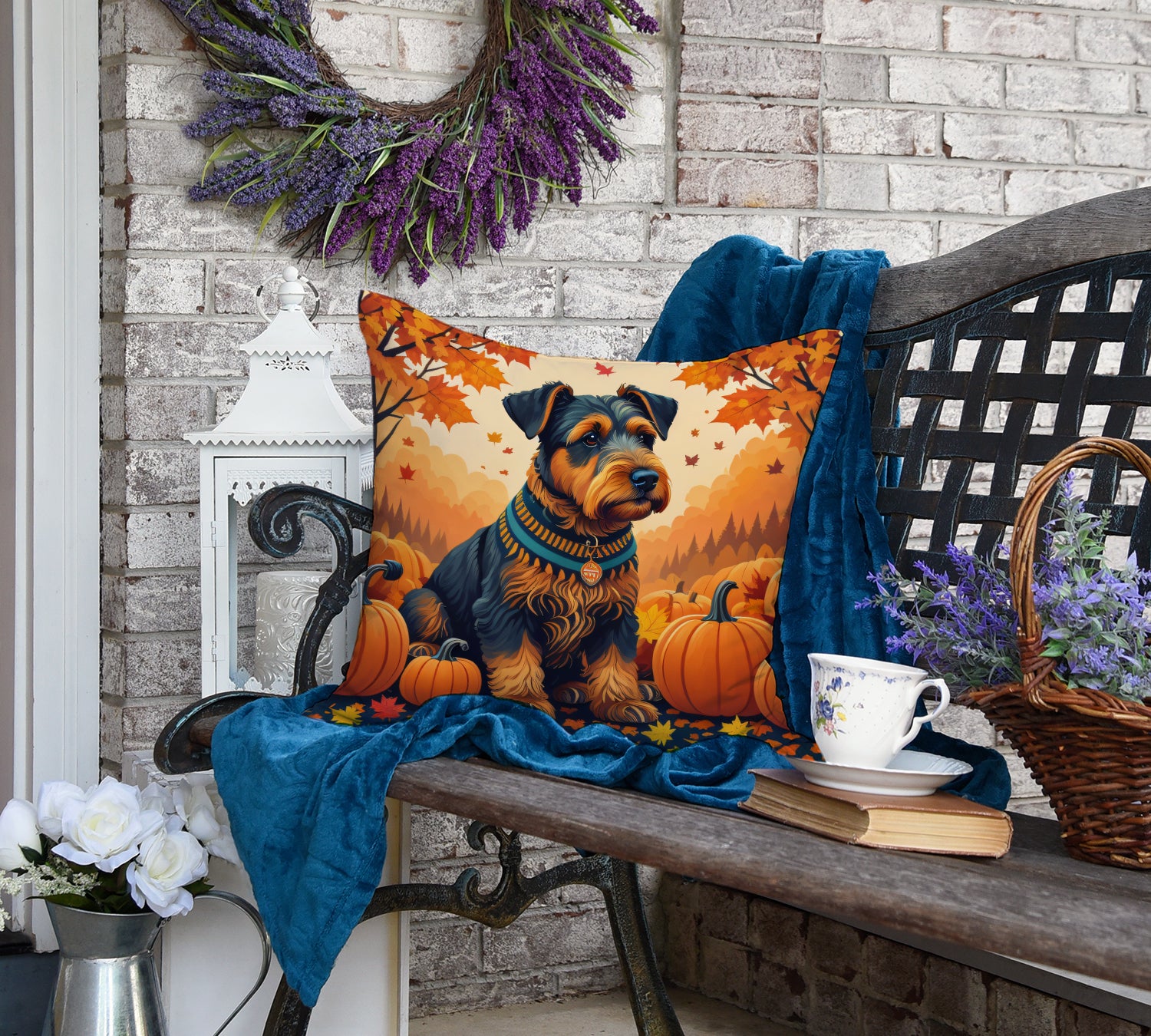 Buy this Airedale Terrier Fall Fabric Decorative Pillow