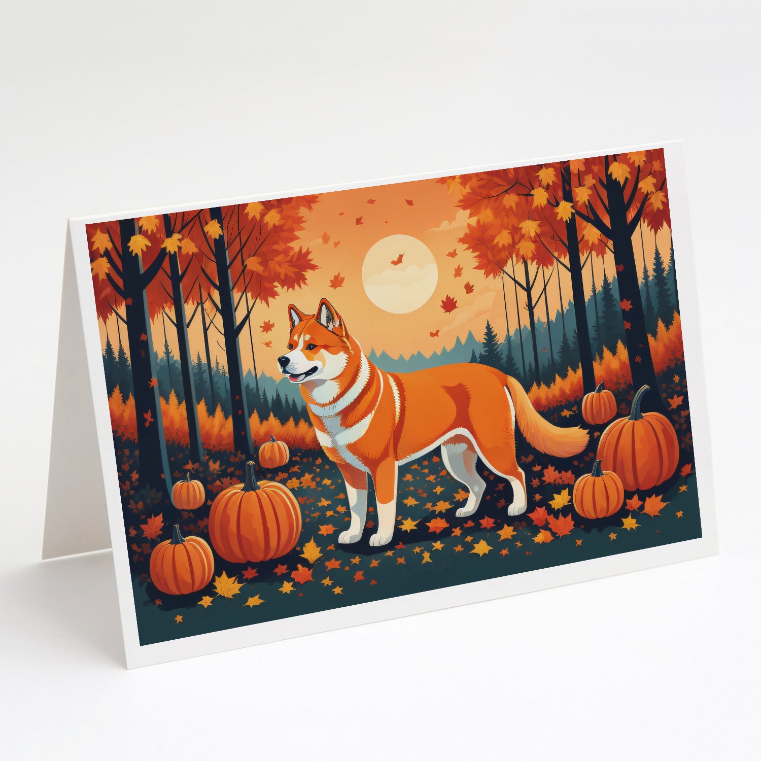 Buy this Akita Fall Greeting Cards and Envelopes Pack of 8