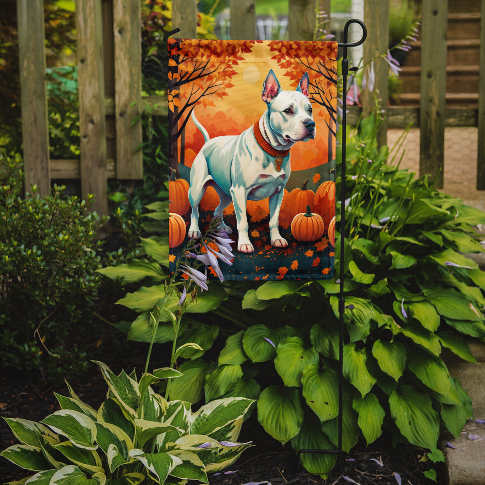White Pit Bull Terrier Fall Garden Flag