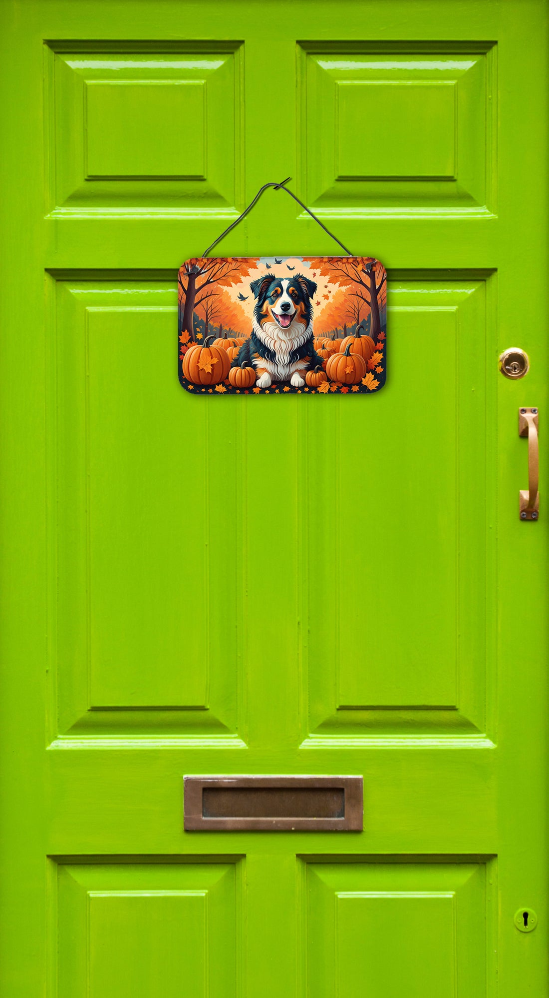 Buy this Australian Shepherd Terrier Fall Wall or Door Hanging Prints