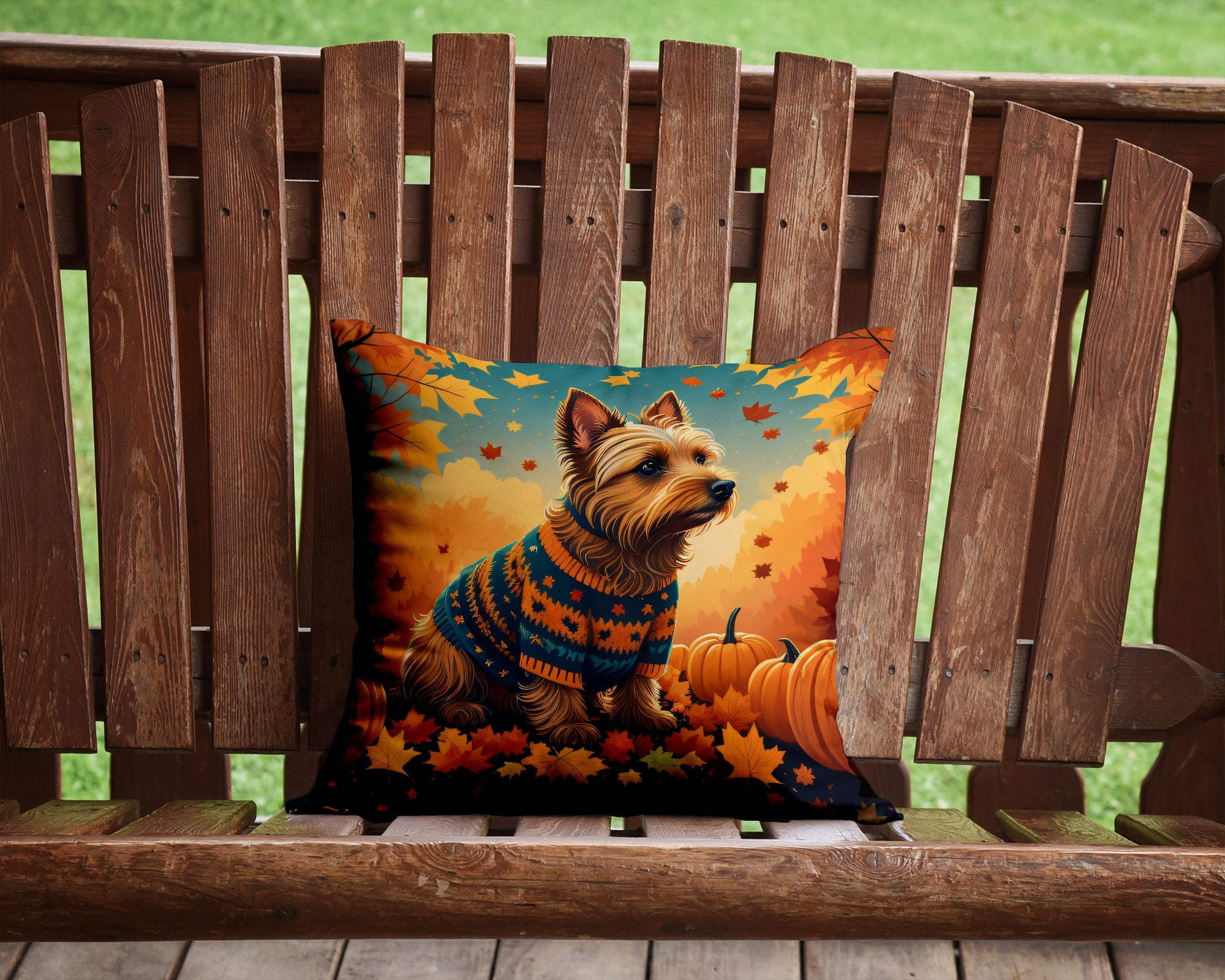 Australian Terrier Terrier Fall Fabric Decorative Pillow
