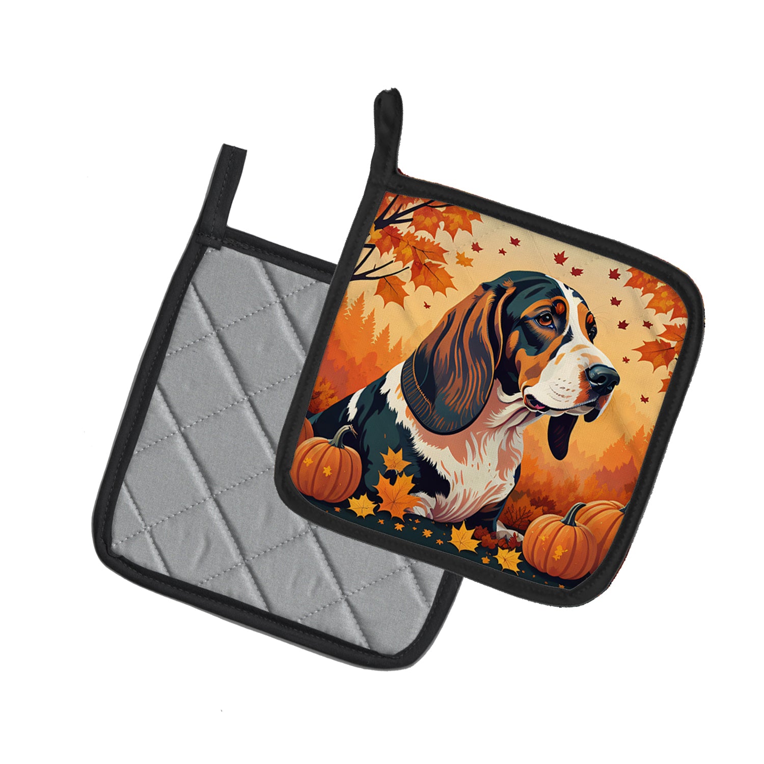 Buy this Basset Hound Fall Pair of Pot Holders