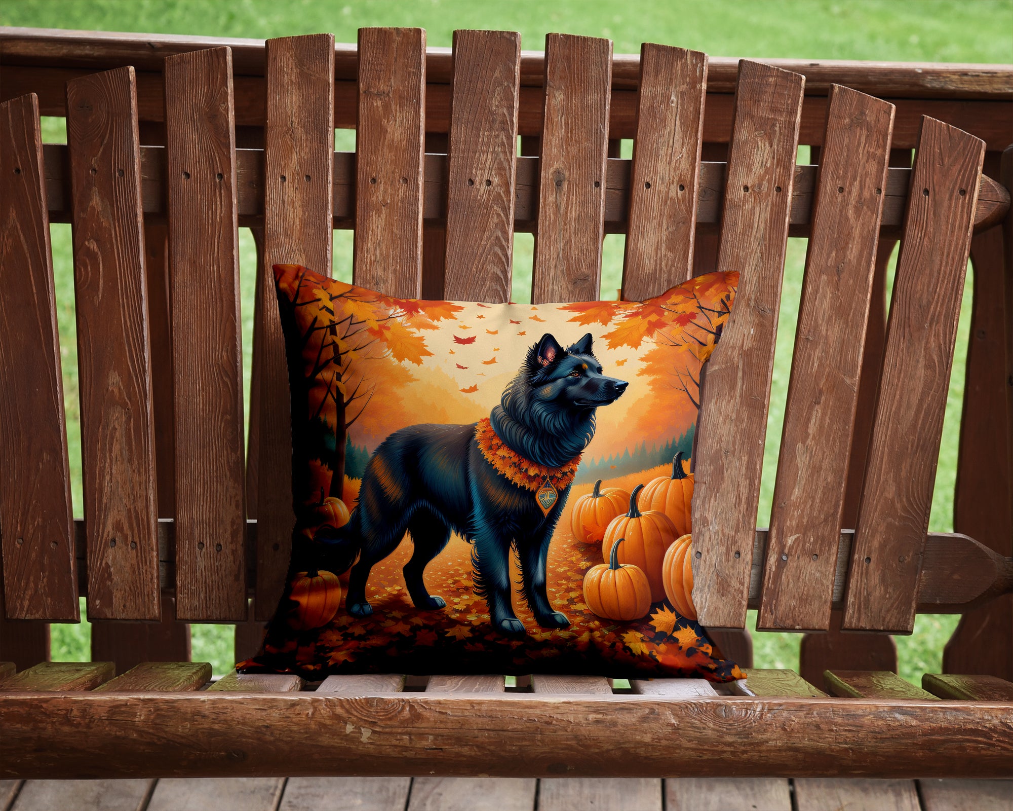 Buy this Belgian Sheepdog Fall Fabric Decorative Pillow