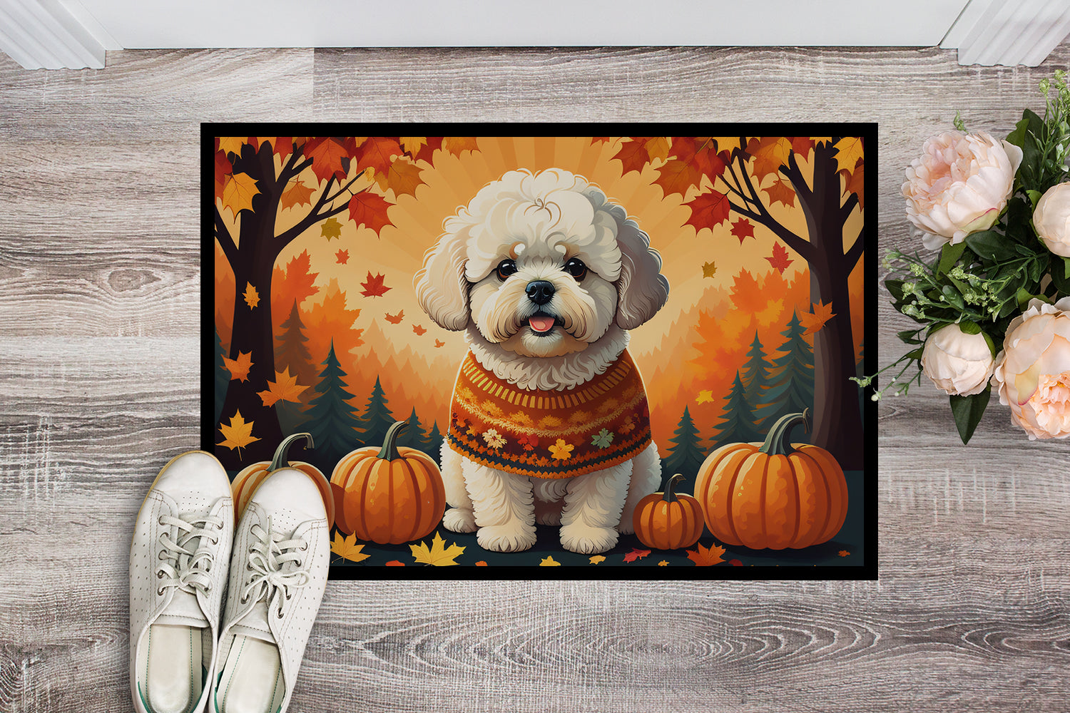 Buy this Bichon Frise Fall Indoor or Outdoor Mat 24x36