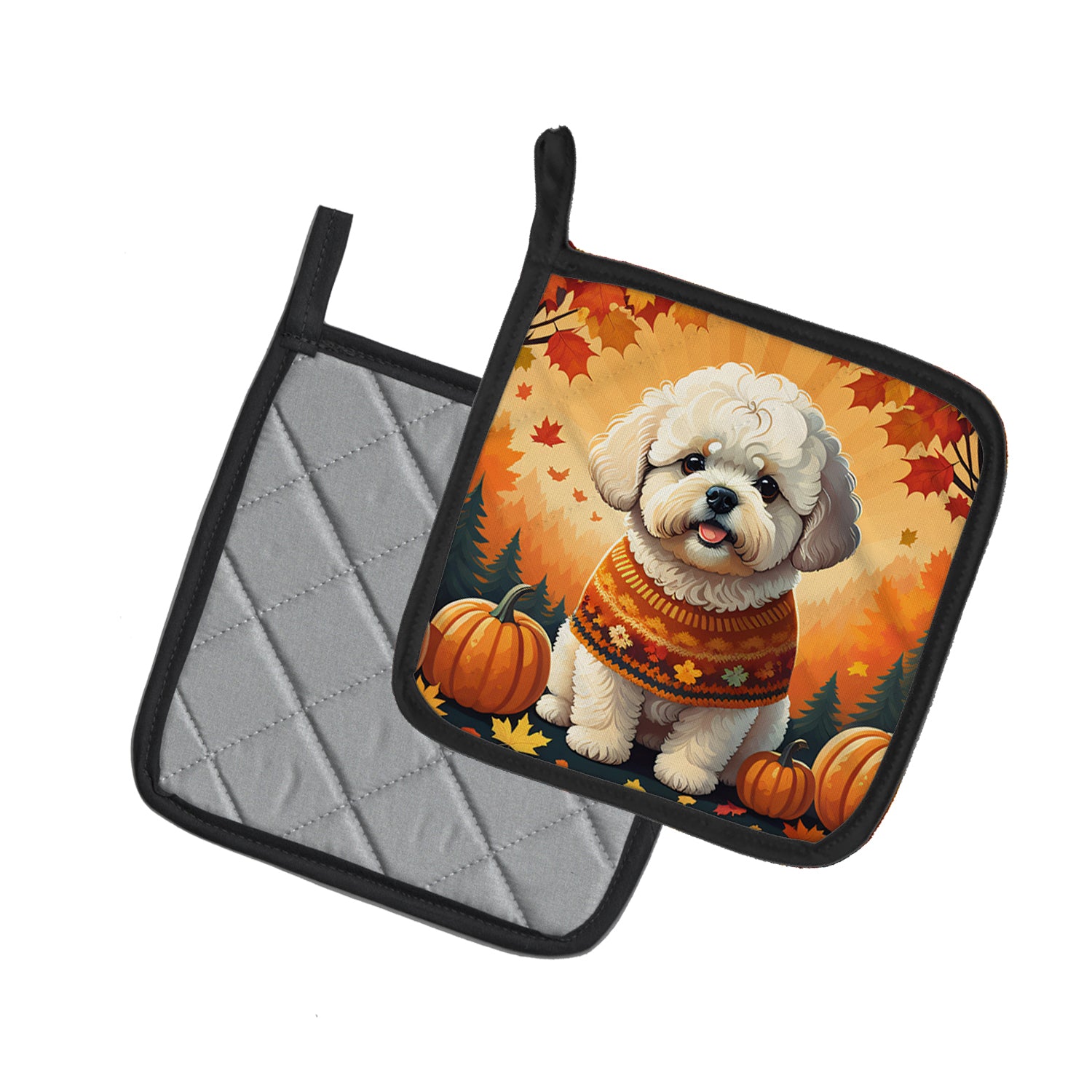 Buy this Bichon Frise Fall Pair of Pot Holders