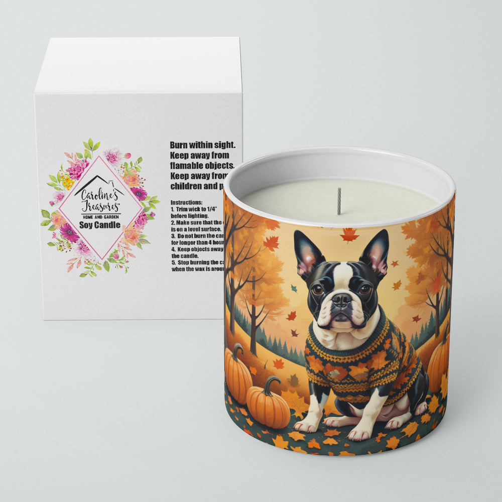 Buy this Boston Terrier Fall Decorative Soy Candle