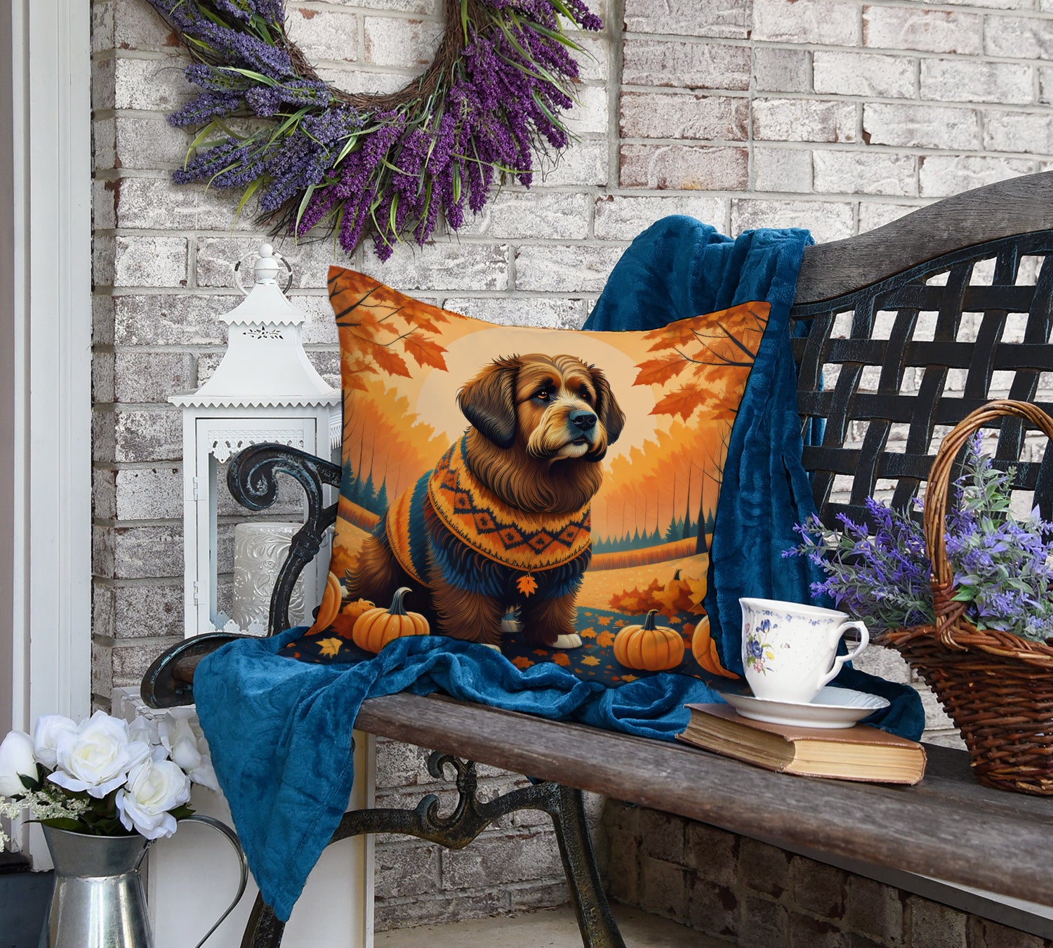 Buy this Briard Fall Fabric Decorative Pillow