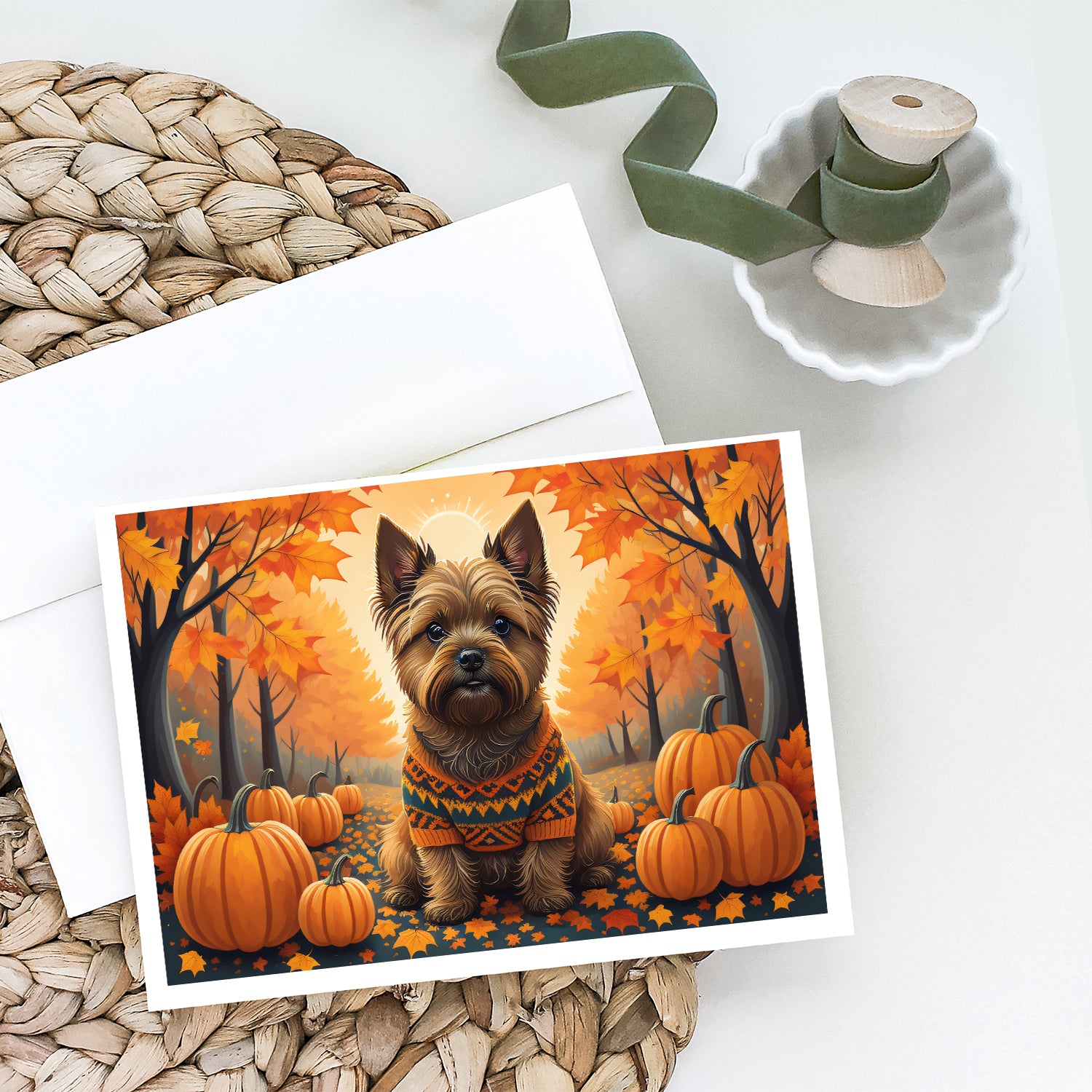 Buy this Cairn Terrier Fall Greeting Cards and Envelopes Pack of 8