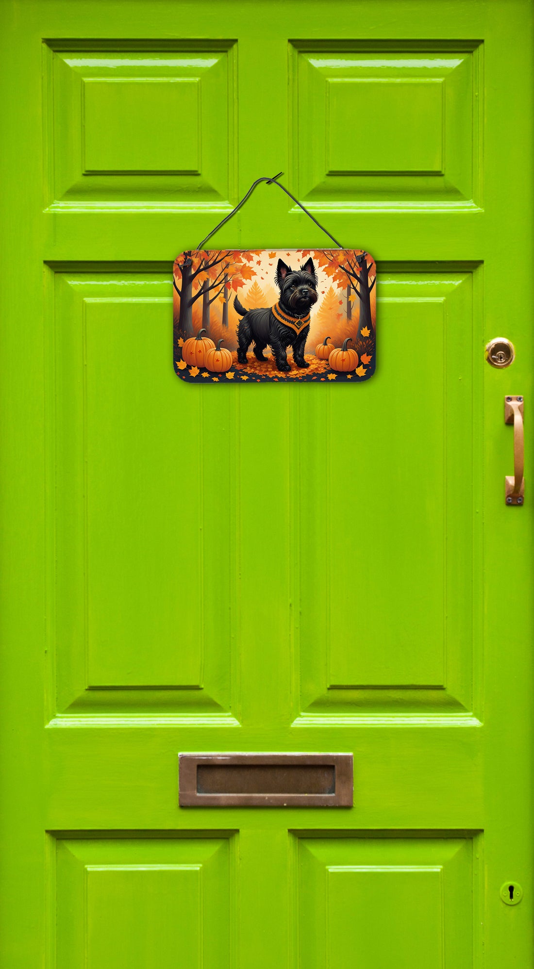 Black Cairn Terrier Fall Wall or Door Hanging Prints