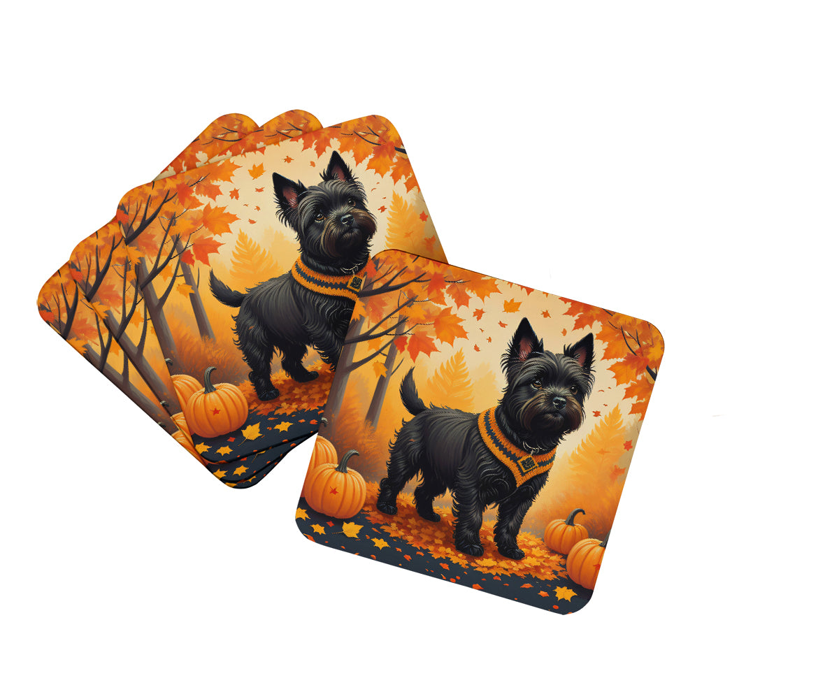 Buy this Black Cairn Terrier Fall Foam Coaster Set of 4