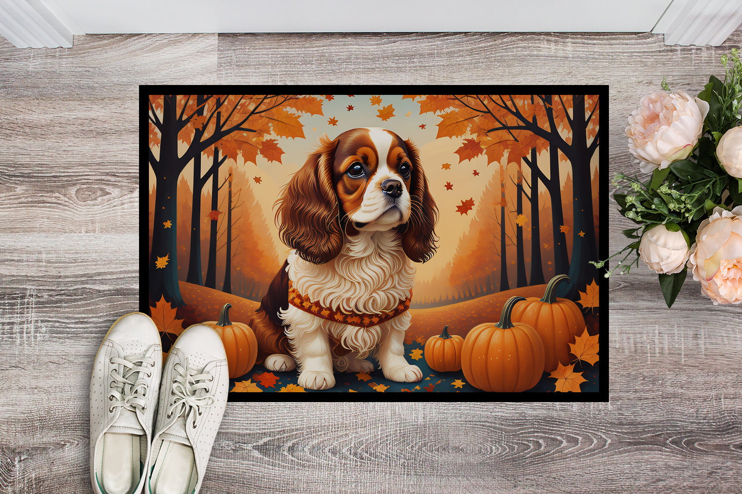 Buy this Cavalier Spaniel Fall Indoor or Outdoor Mat 24x36