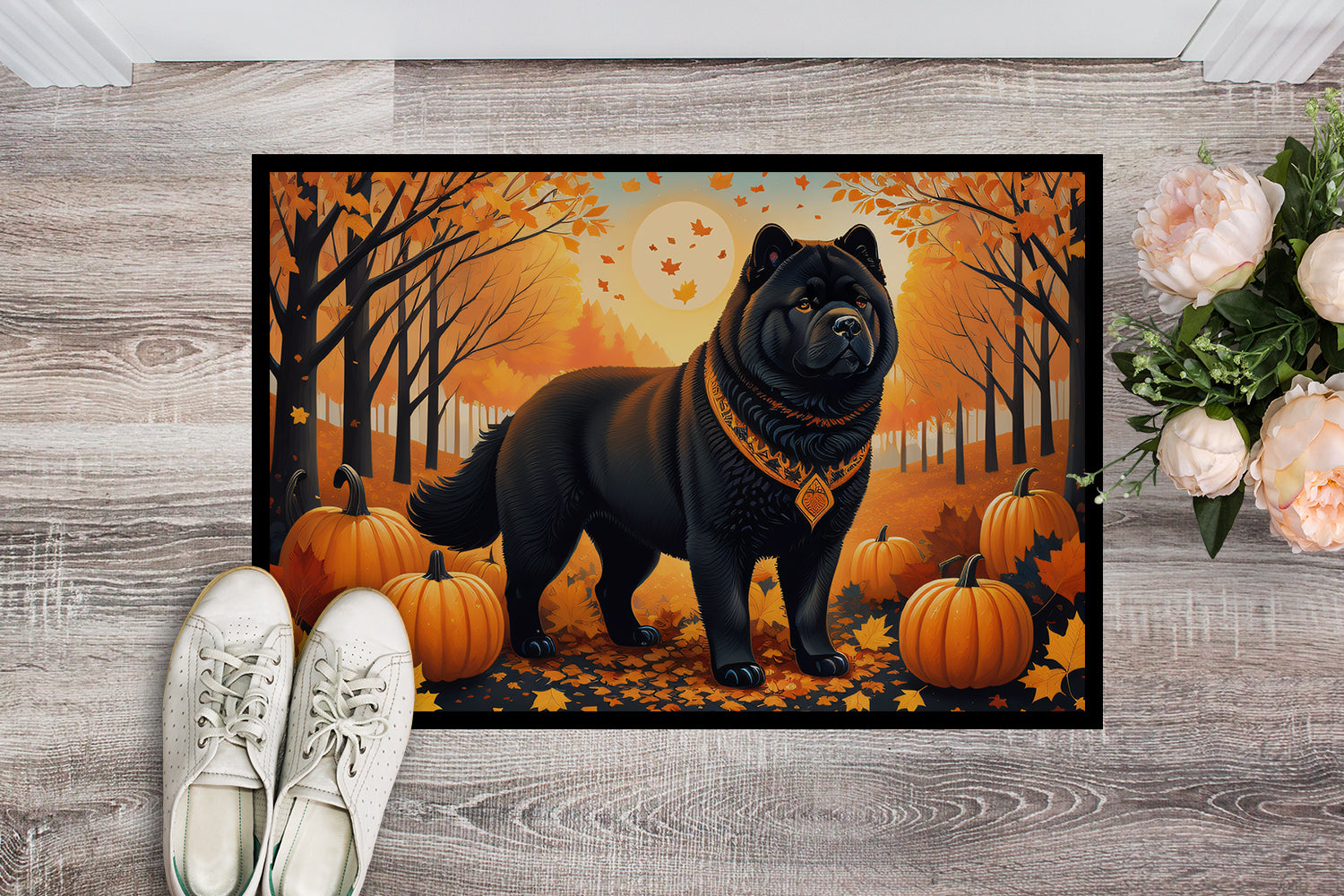 Buy this Black Chow Chow Fall Indoor or Outdoor Mat 24x36